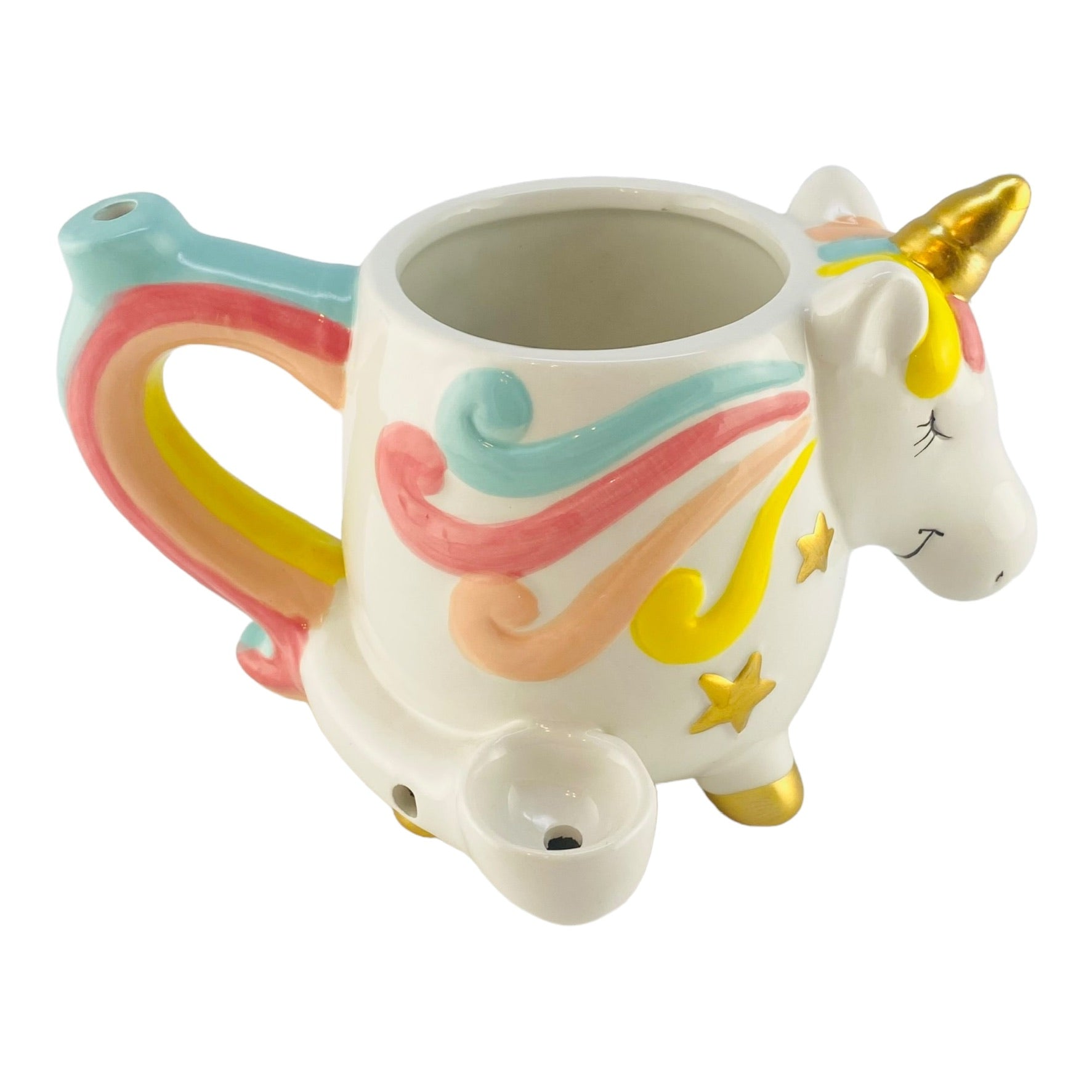 Coffee & Pipe - Ceramic Rainbow Uncicorn Mug And Pipe