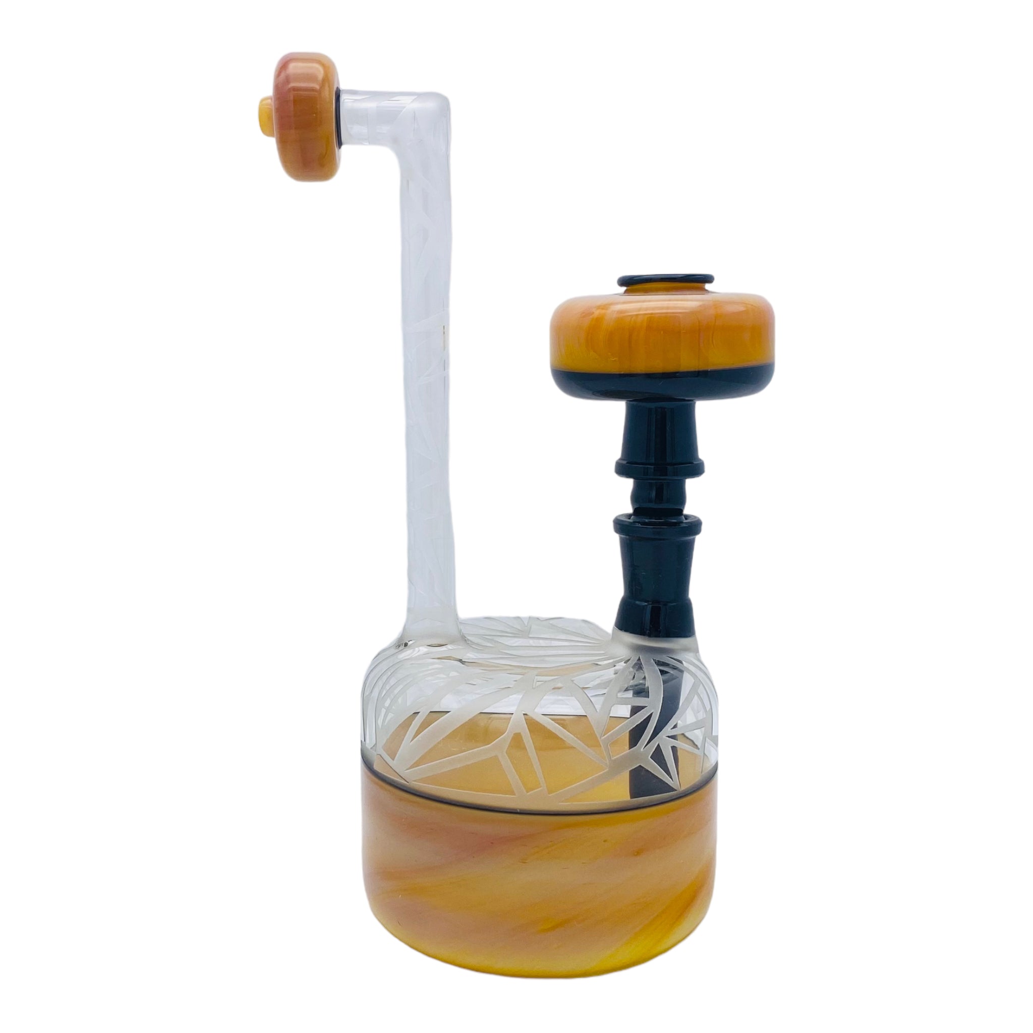 JAG Glass & Dwreck Glass - Up Right Dab Rig With Periscope Neck Sandblasting And Serendipity Glass