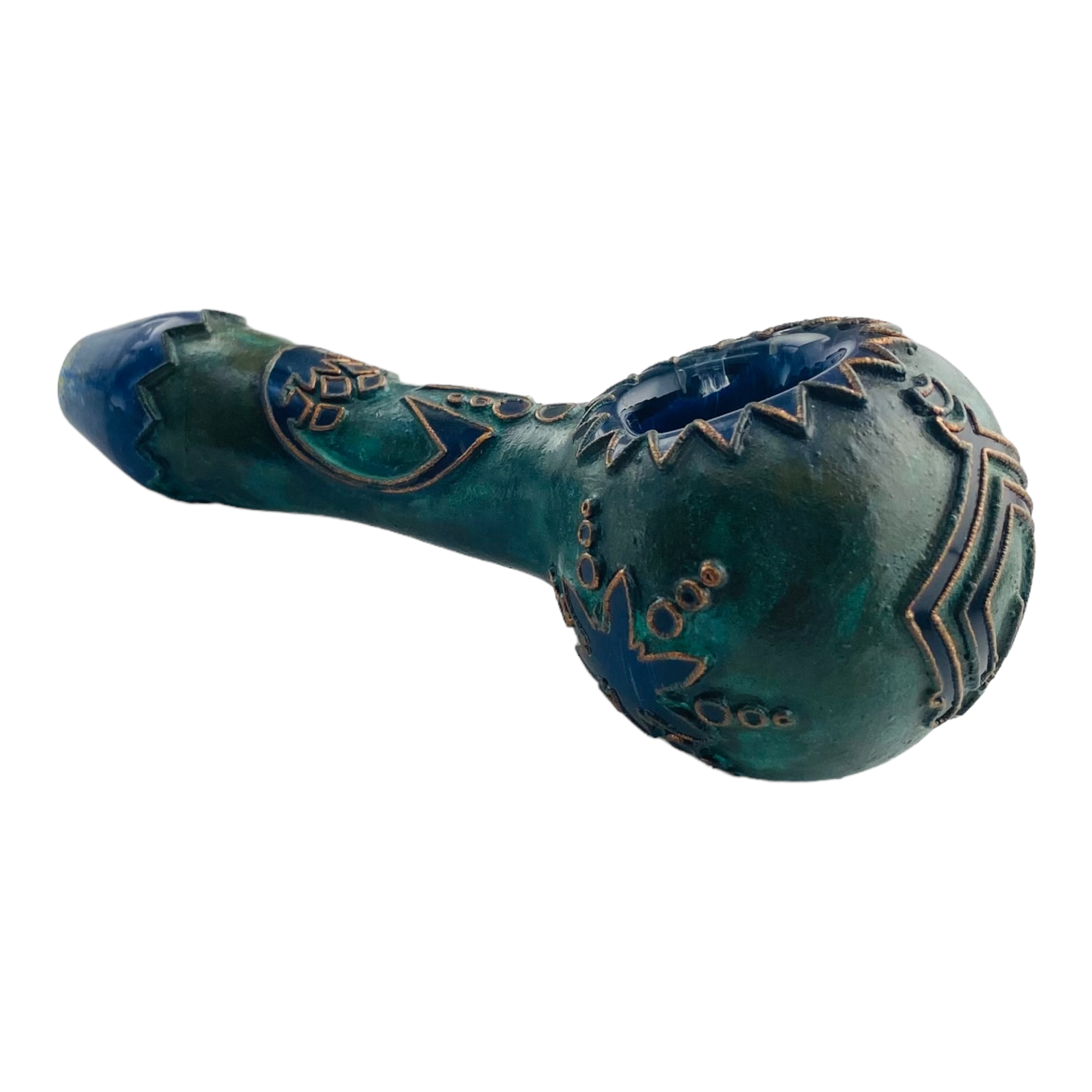 Liberty 503 Glass - Deep Sandblasted And Copper Electroformed Tribal Spoon