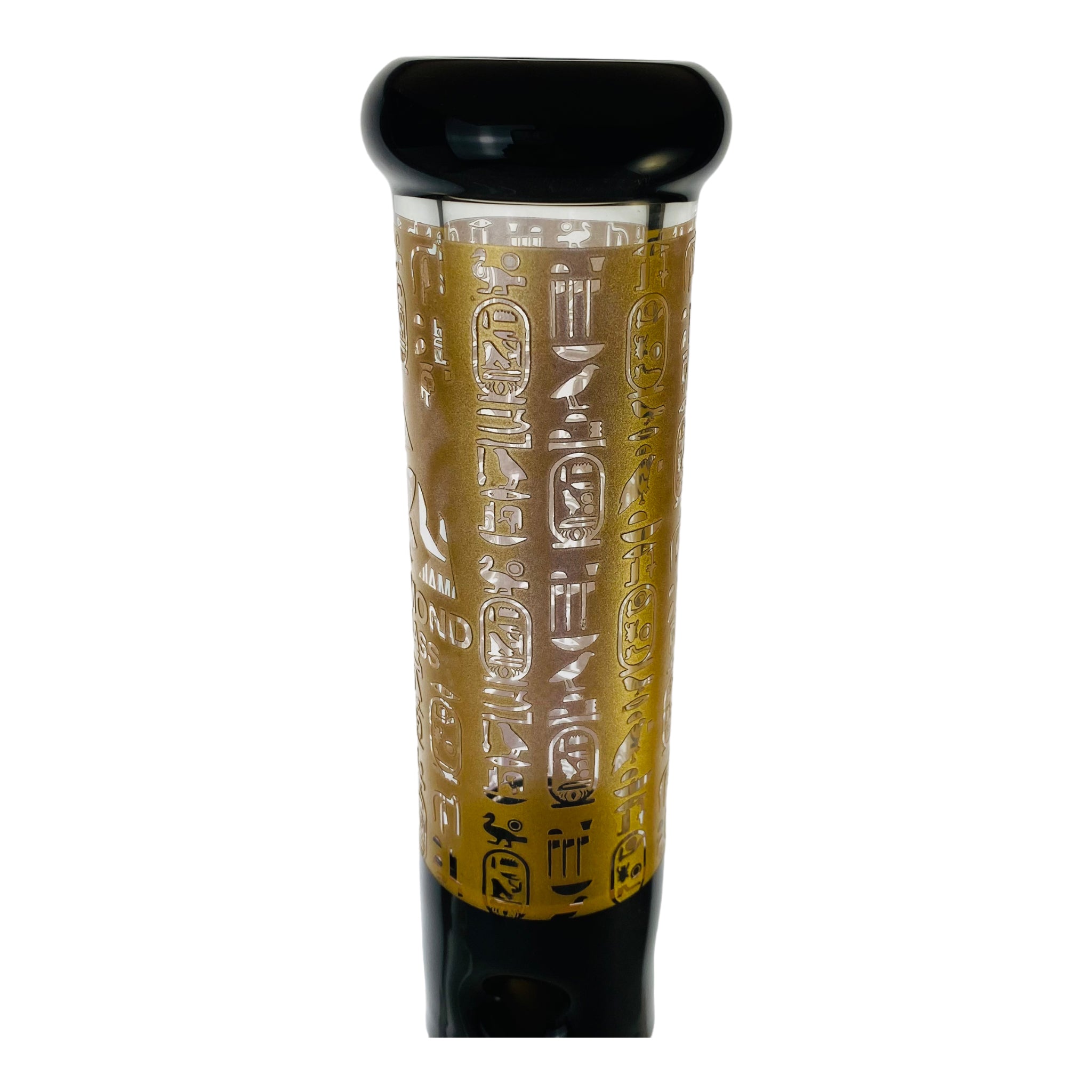 Diamond Glass - Gold And Black Beaker Bong With Hieroglyphics