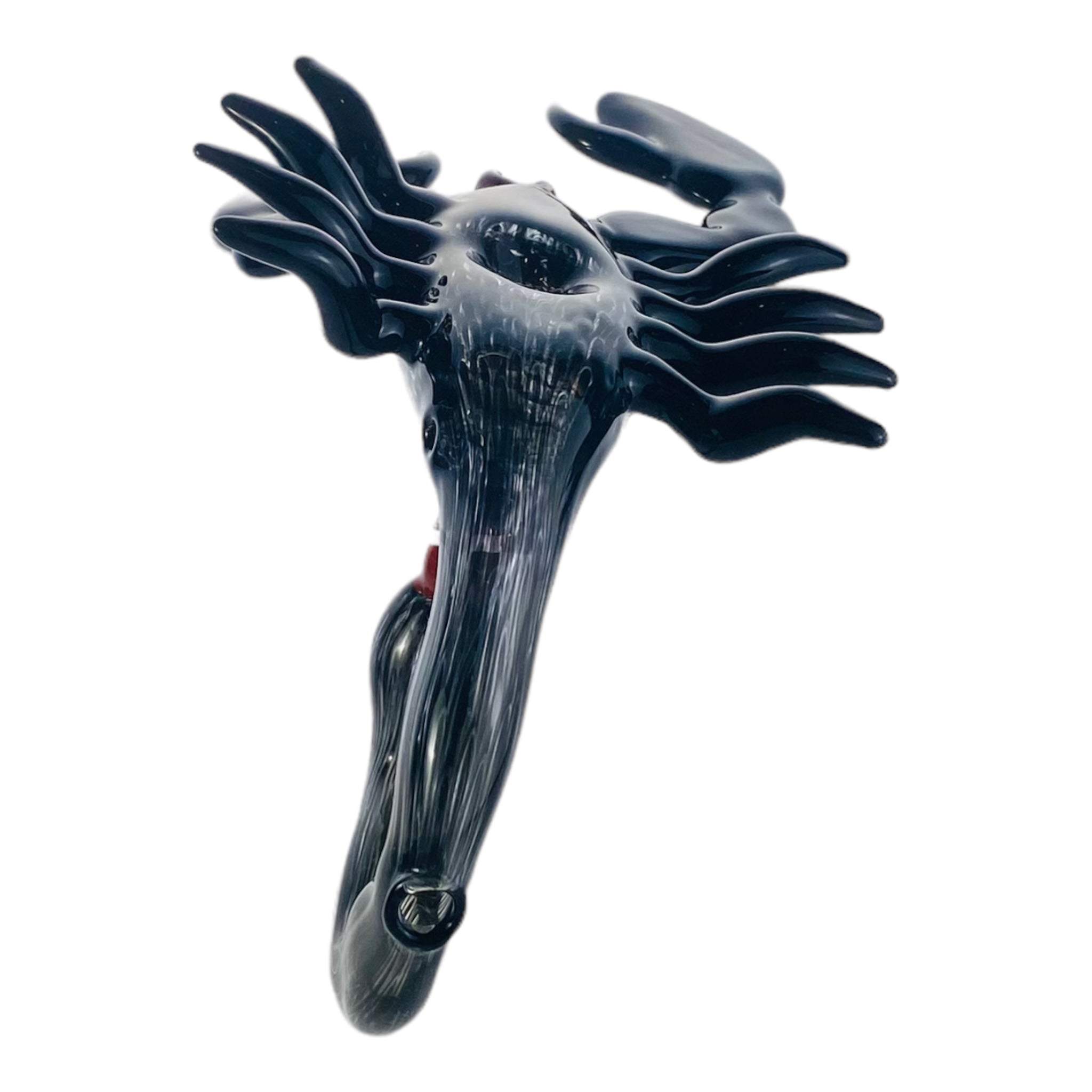 Daniels Glass Art - Glass Large Black Fat Tailed Scorpion Hand Pipe