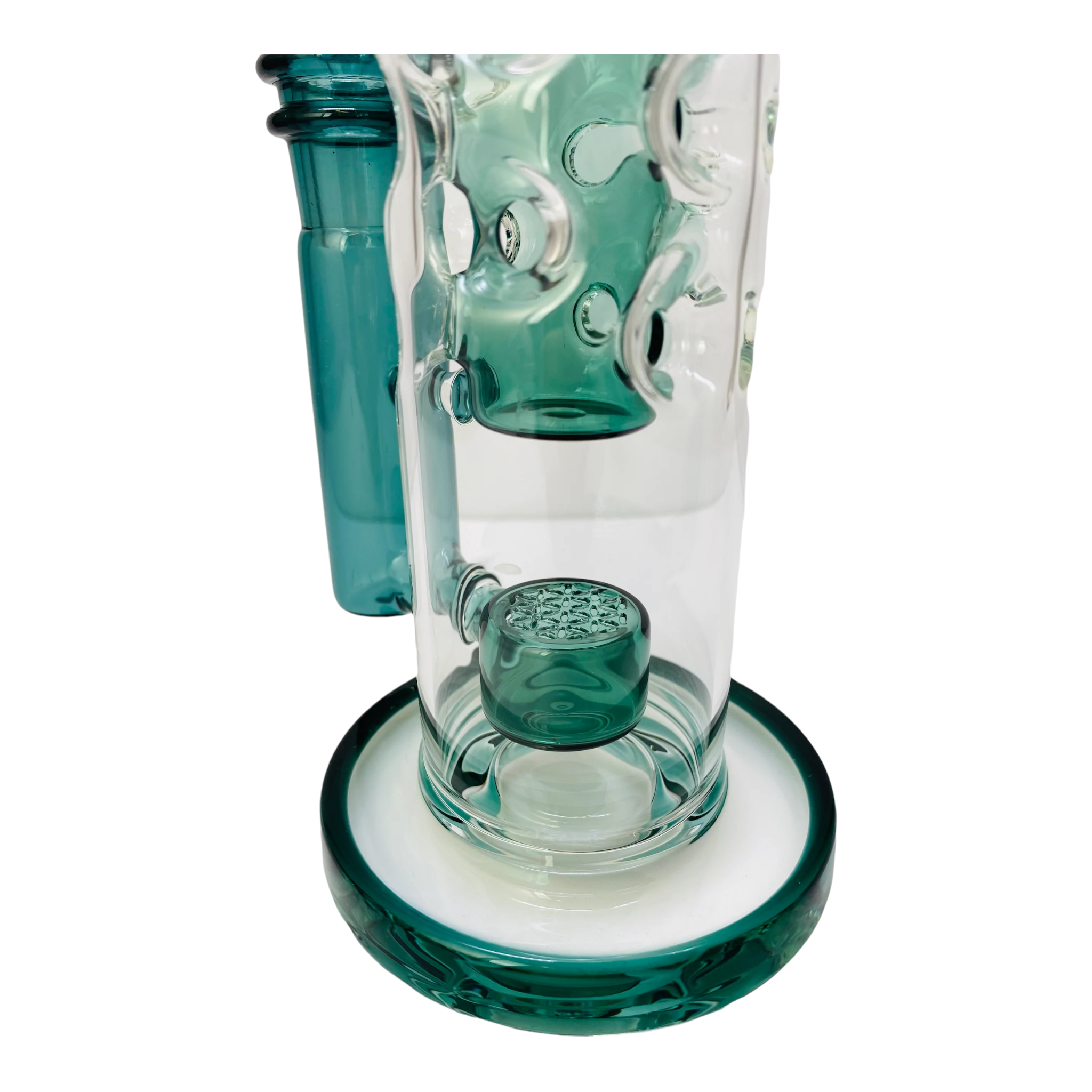 Lake Green Large Straight Fab Dab Rig With Seed Of Life Perc