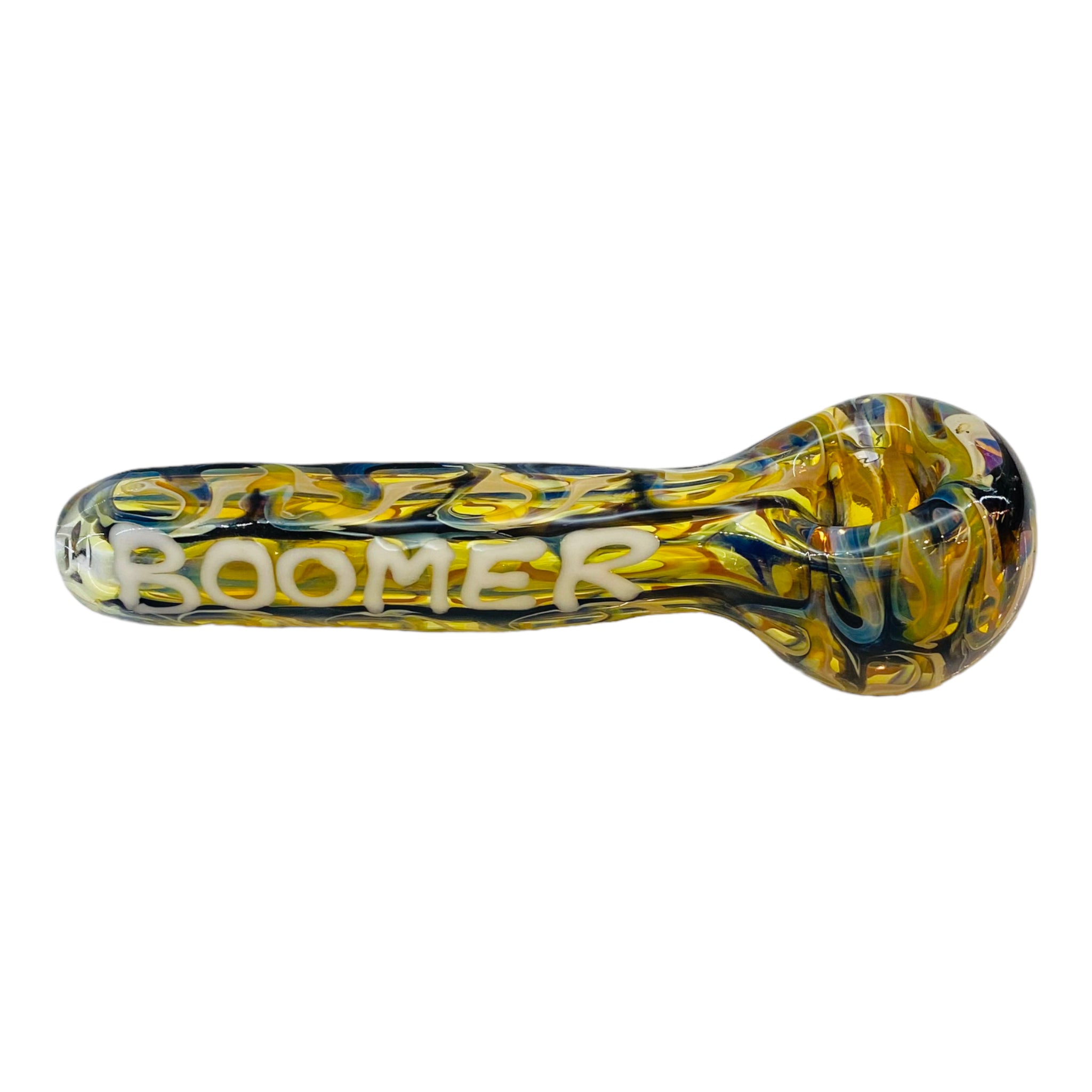 Glass Hand Pipe With Boomer On Side