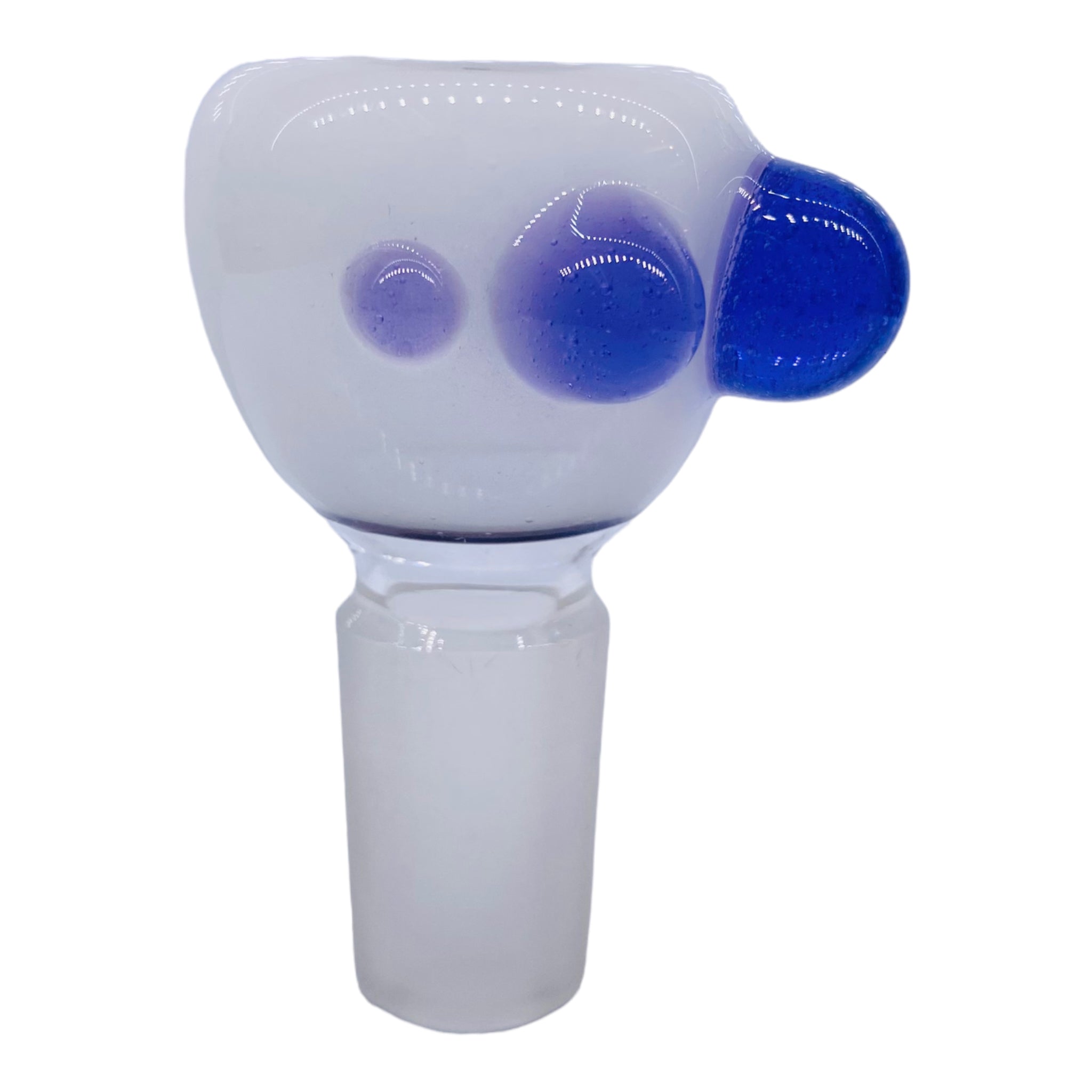 18mm Flower Bowl - White With Purple Dots Bubble Bong Bowl Piece