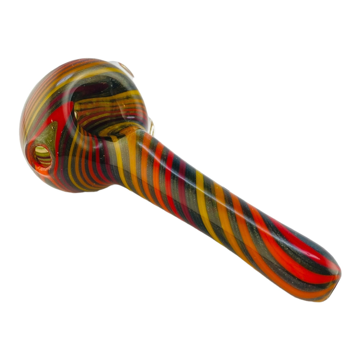 handmade Red Orange Yellow With Black Dichro Twist Glass Hand Pipe