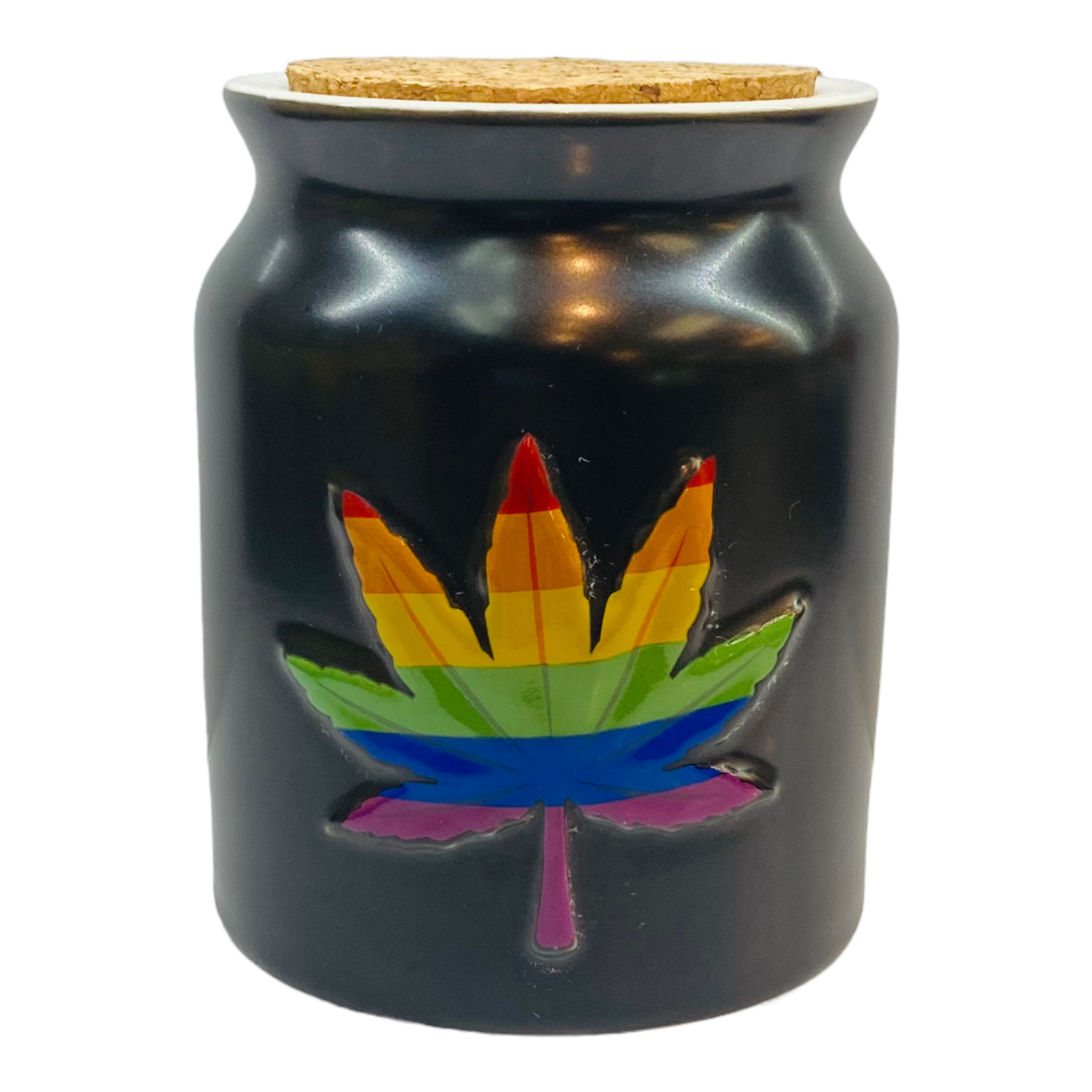 best Rainbow Weed Leaf Cork Top Jar
