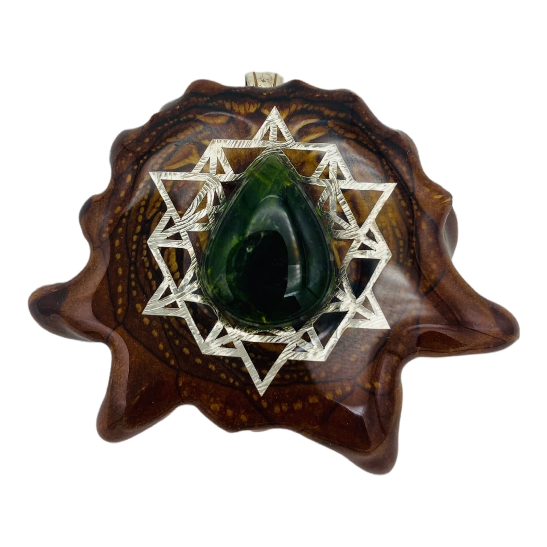 Third Eye Pinecones - Chrome Diopside With Silver Star Tetrahedron - Medium