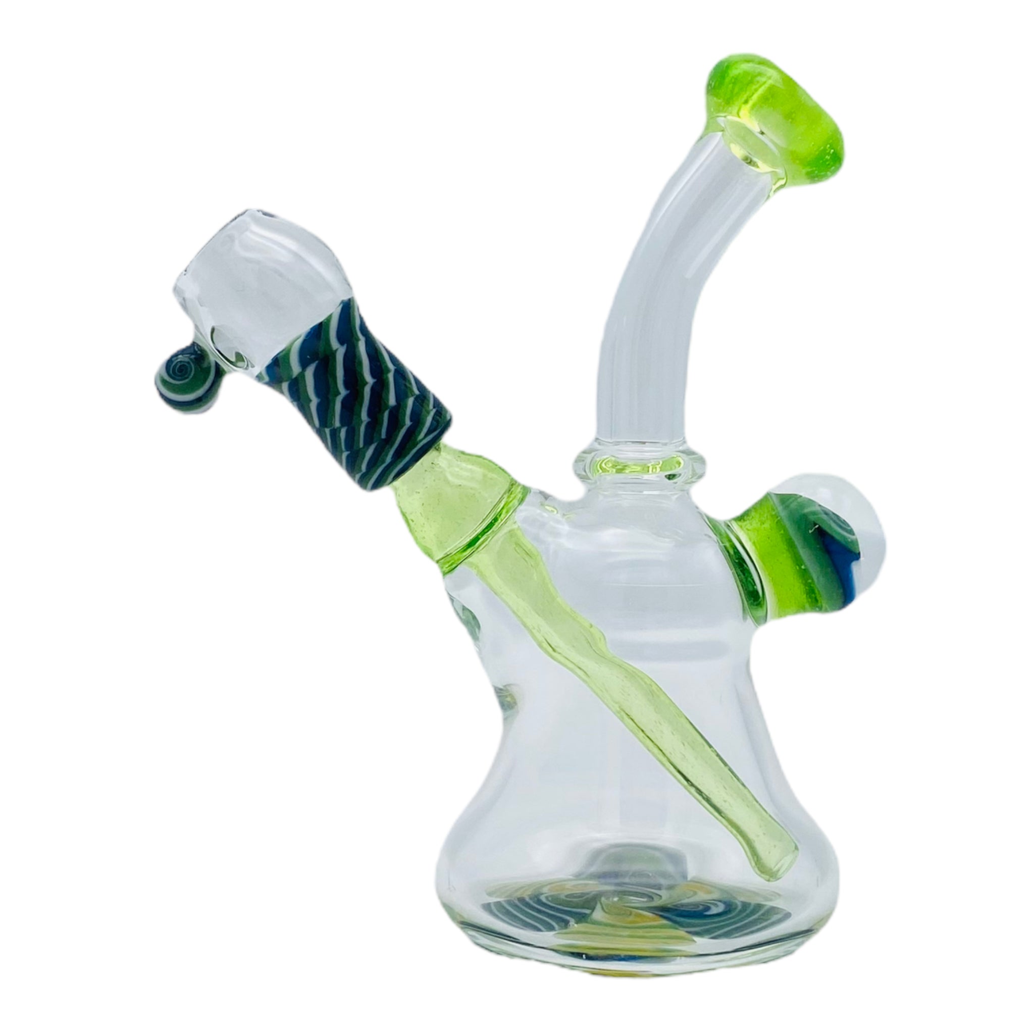 E Box Glass - Mini Glass Dab Rig With Sublime Green Fixed 10mm Fitting