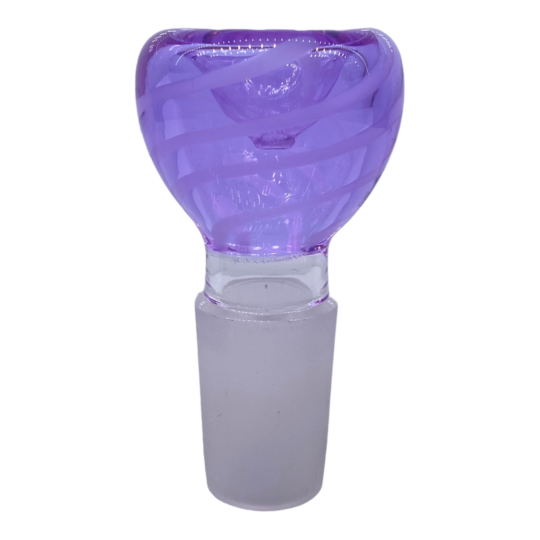18mm Flower Bowl - Purple With White Twirl Basic Bubble Bong Bowl Piece