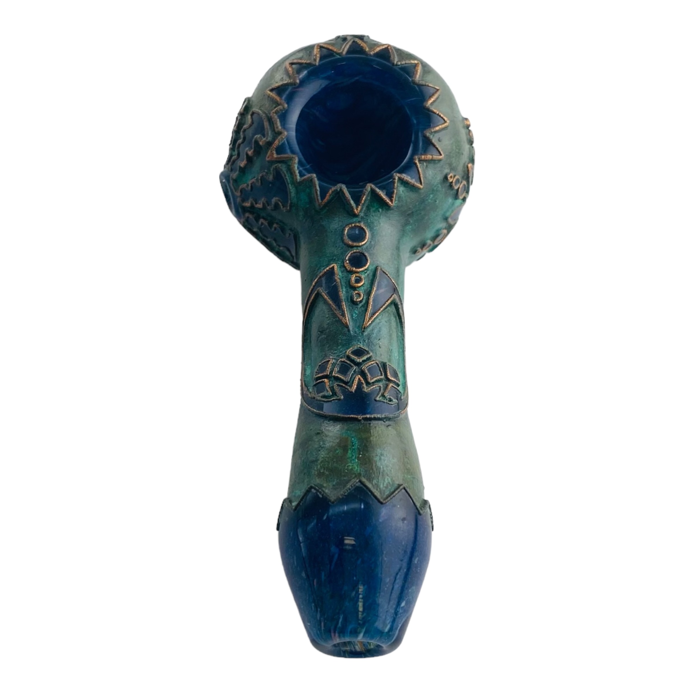 Liberty 503 Glass - Deep Sandblasted And Copper Electroformed Tribal Spoon