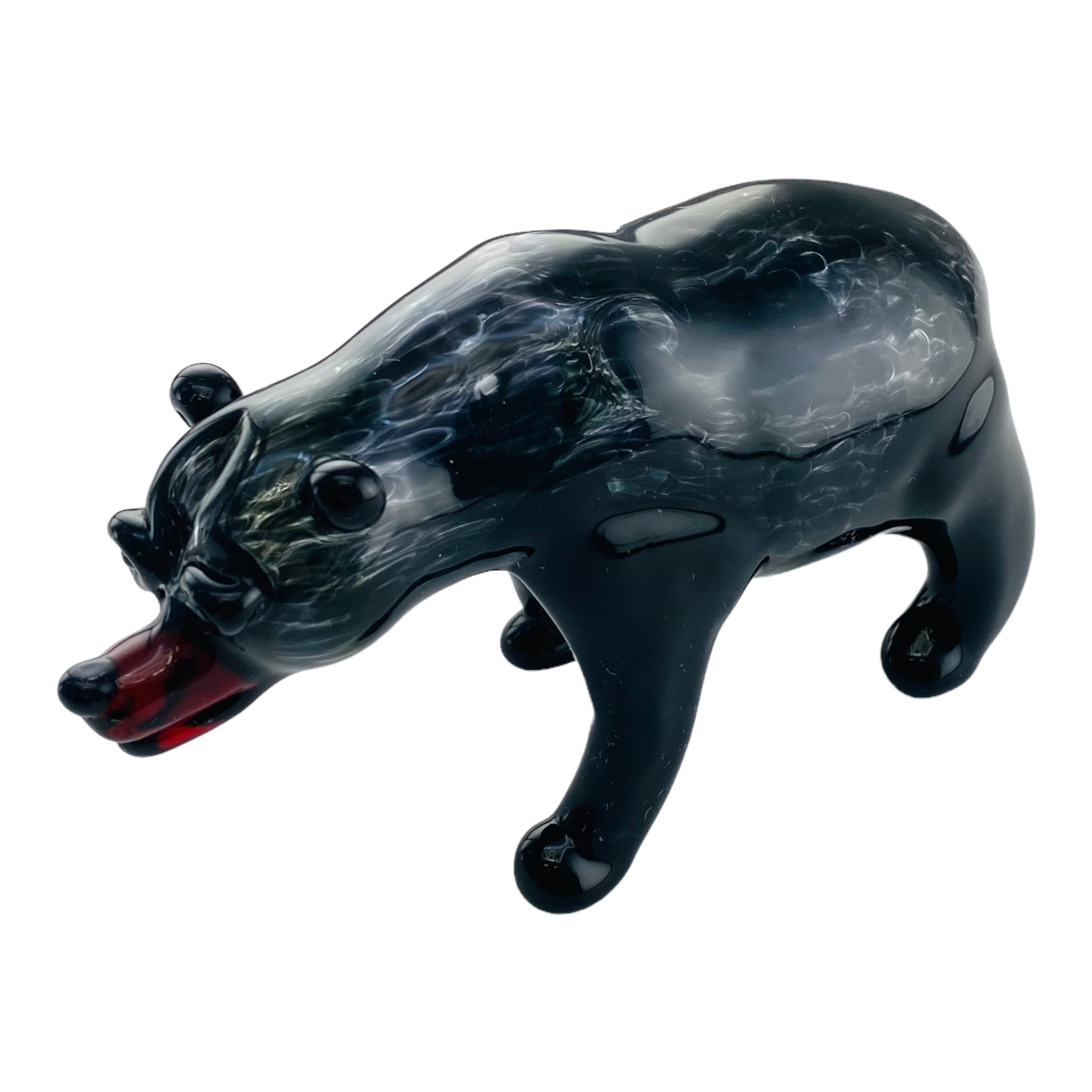Black Bear Glass Dry Hand Pipe