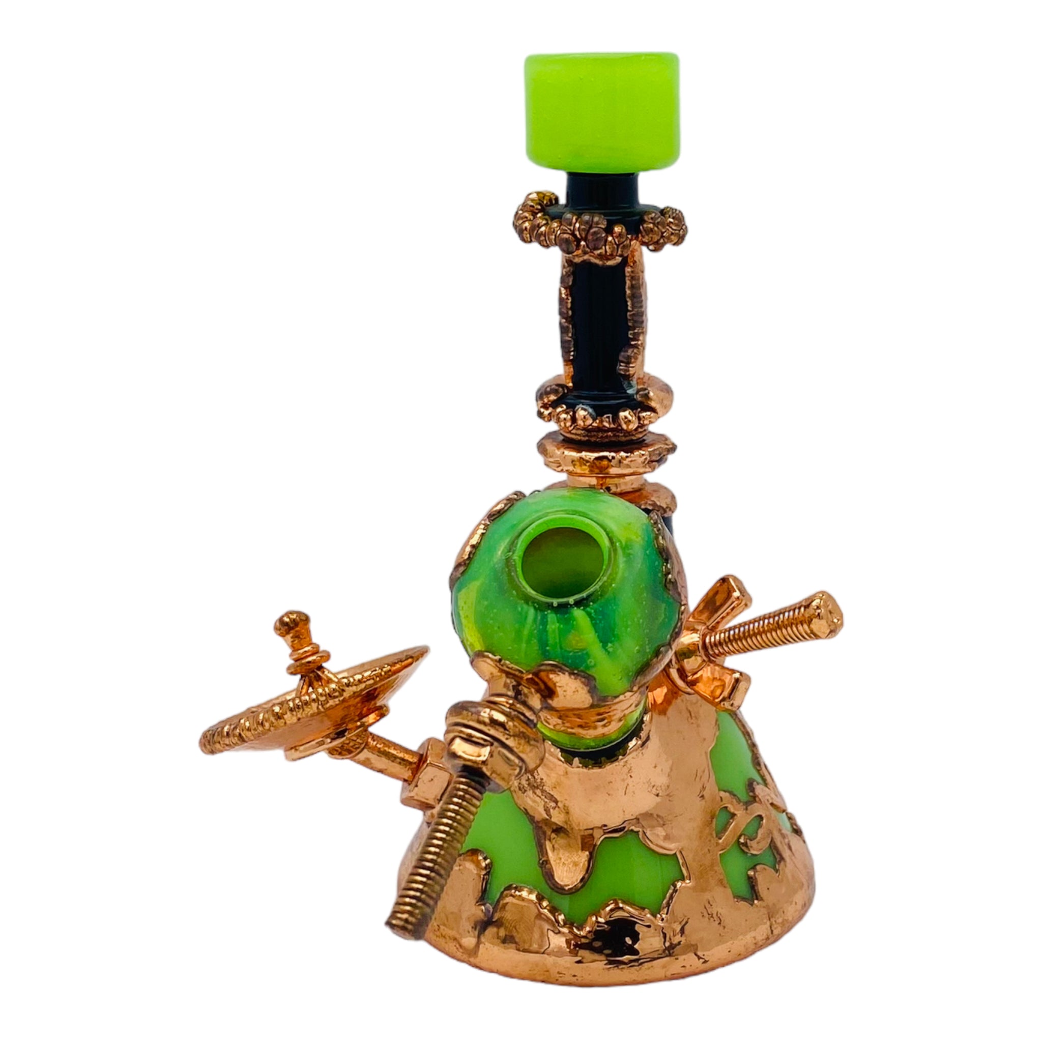 SNIC Glass - Copper Electroformed Glass Dab Rig With Steampunk Theme