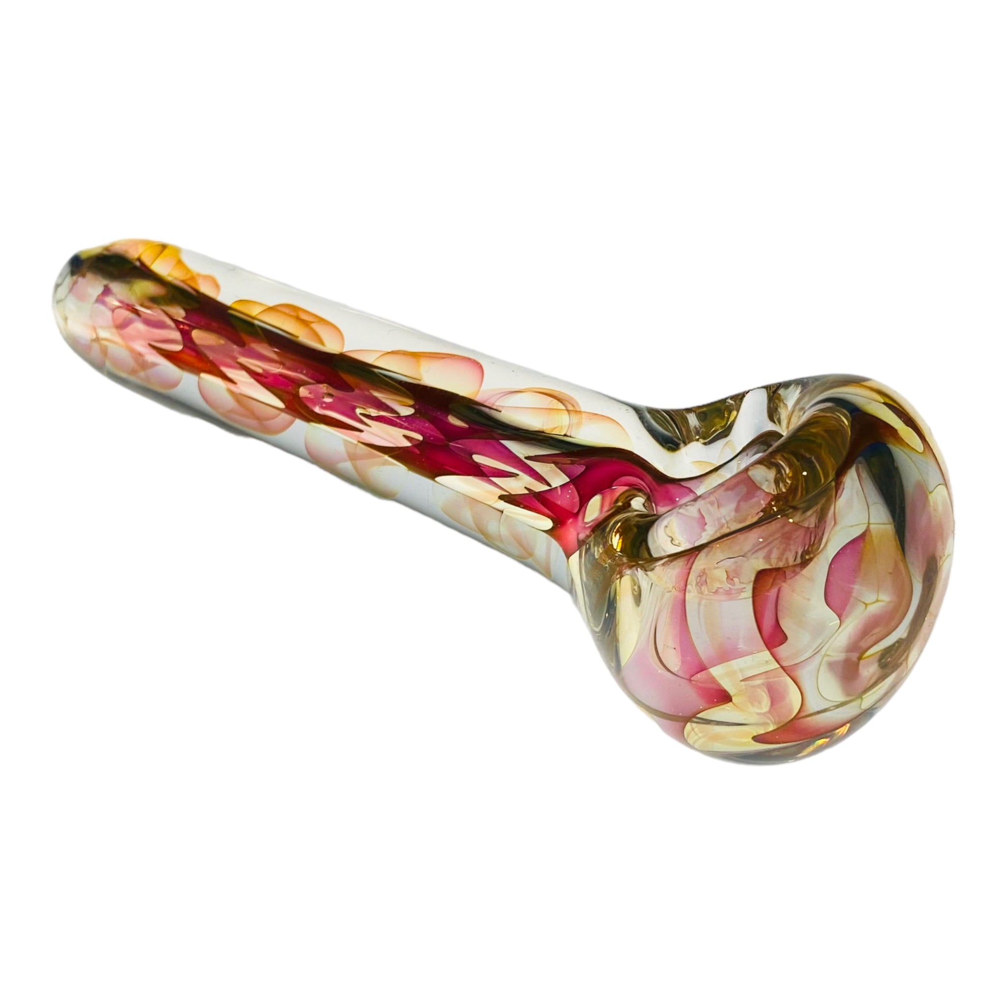 Pink Inside Out Fume Implosion Glass Hand Pipe