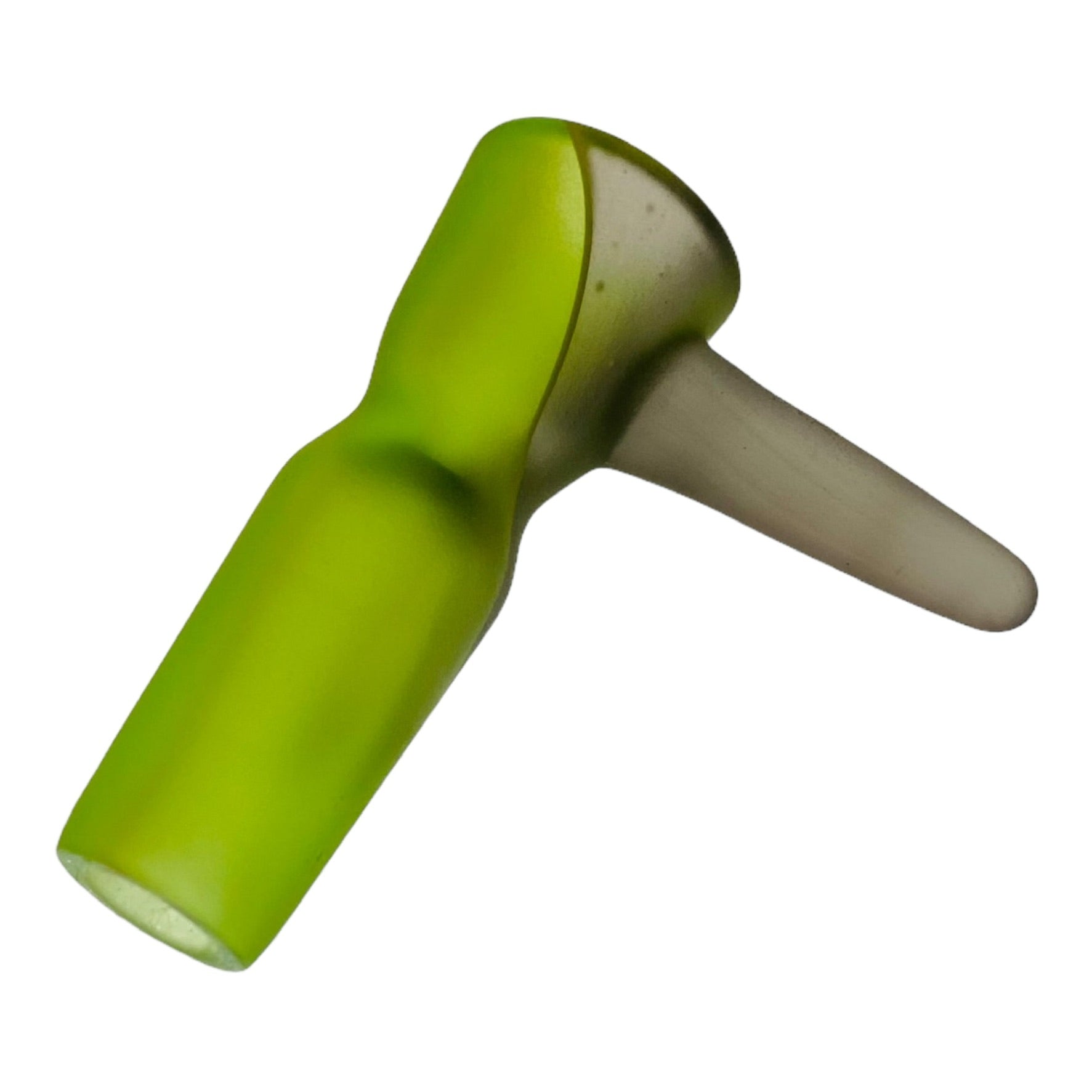 Optera Glass - Sandblasted Green With Gray Handle - 14mm Bowl Piece