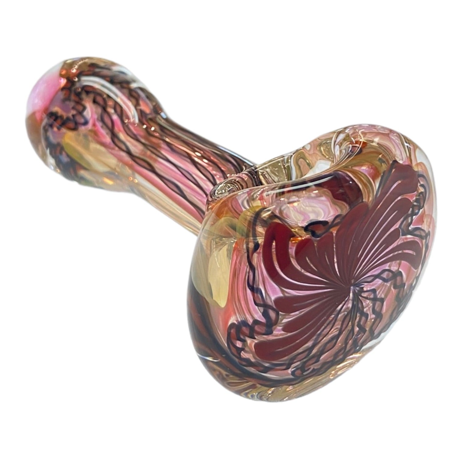 Talent Glass Works - Red And Black Cane Twist Spoon