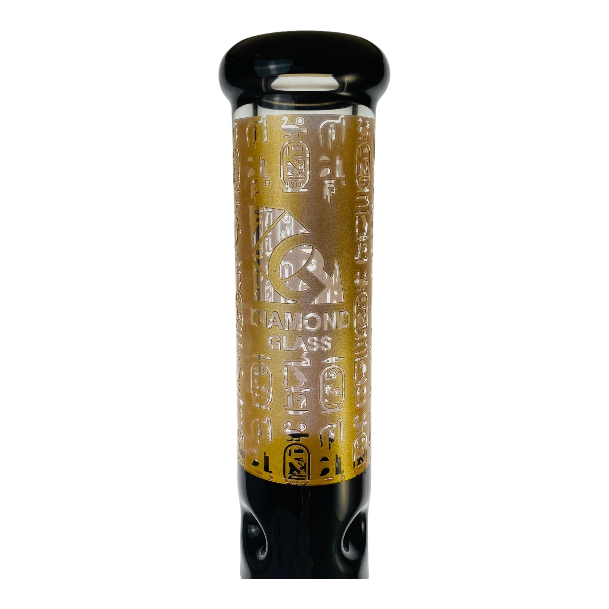 Diamond Glass - Gold And Black Beaker Bong With Hieroglyphics