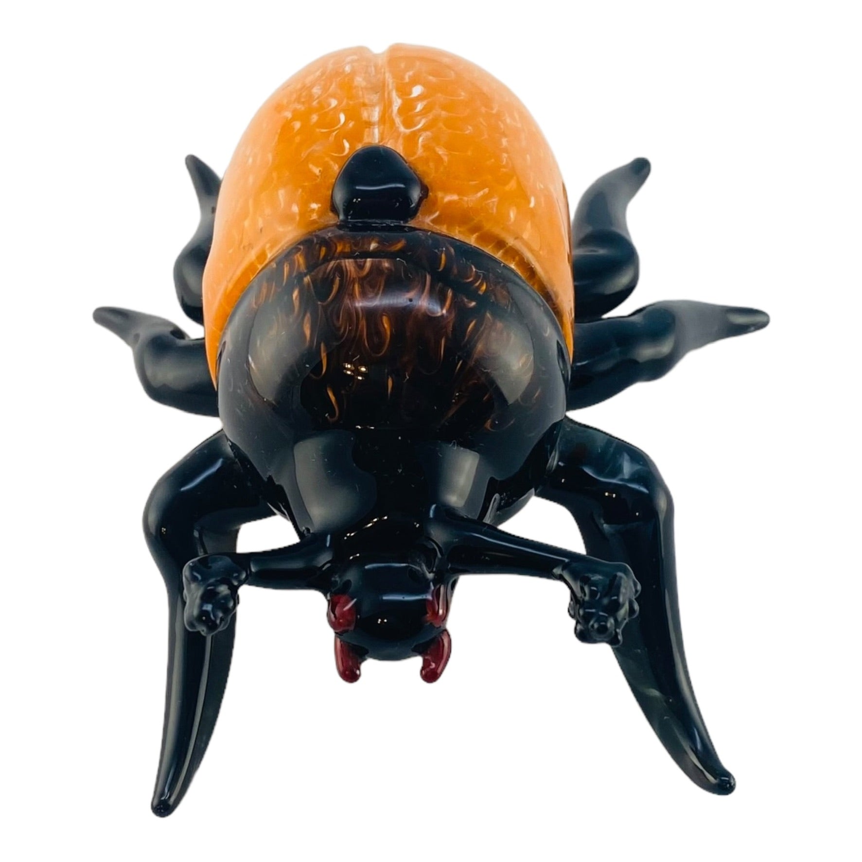 Handmade Black & Orange Beetle Insect Shaped Dry Hand Pipe