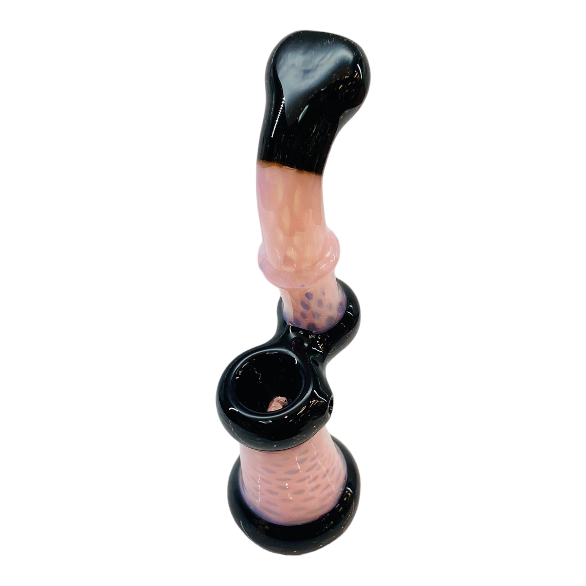 cheap Pink And Black Honeycomb Stand Up Glass Bubbler