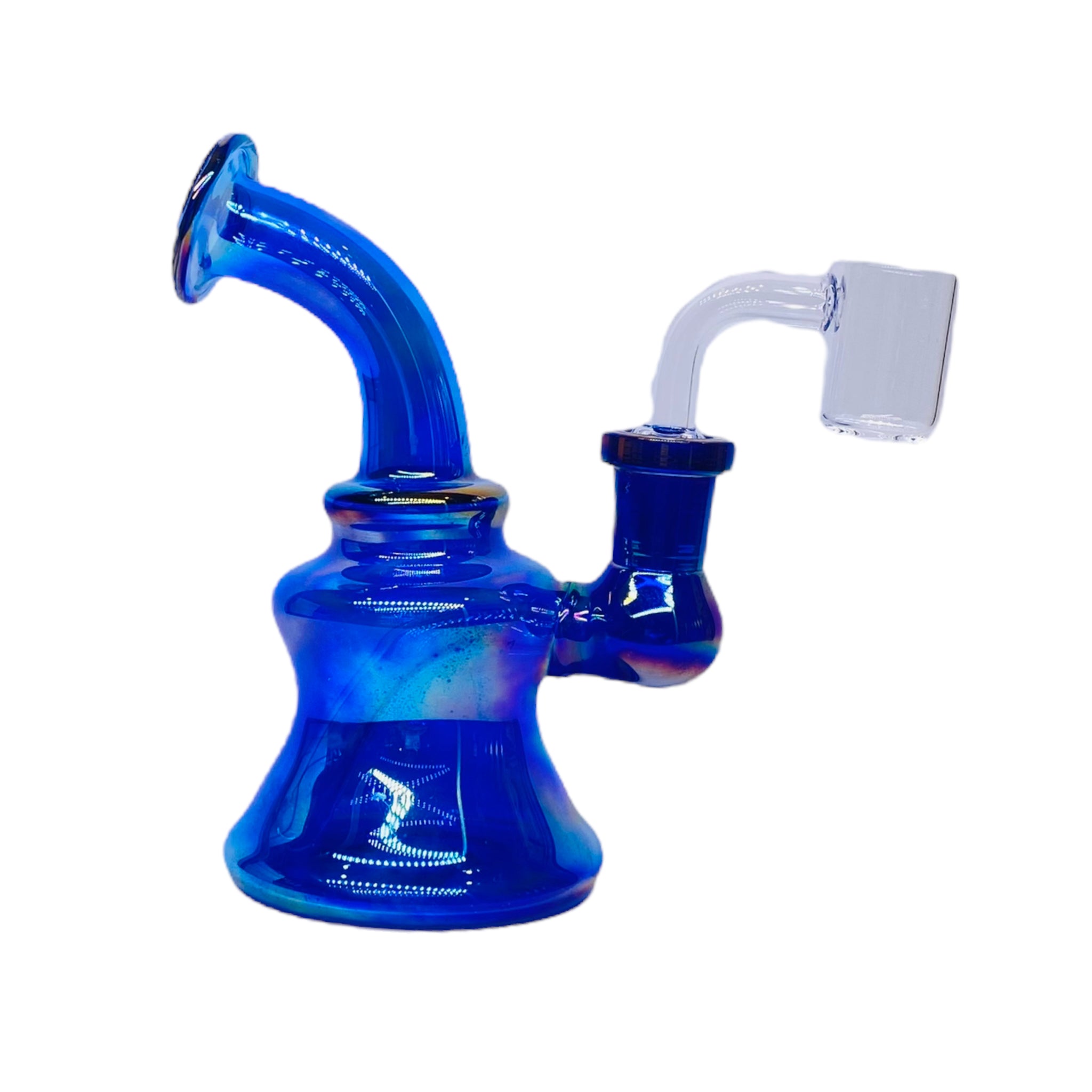 Blue Rainbow Mini Banger Hanger Dab Rig Mini Rainbow Dab Rig With Blue Pearlescent 