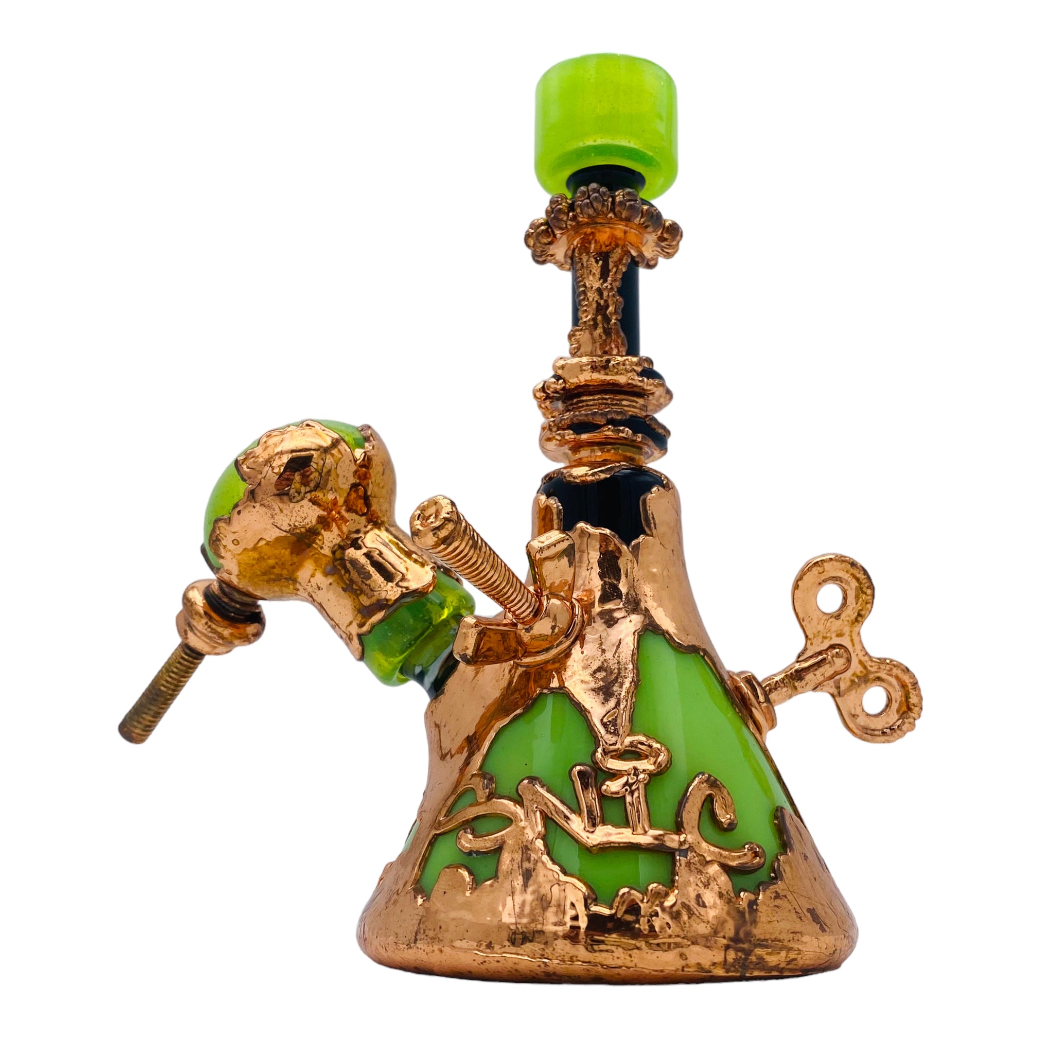 SNIC Glass - Copper Electroformed Glass Dab Rig With Steampunk Theme
