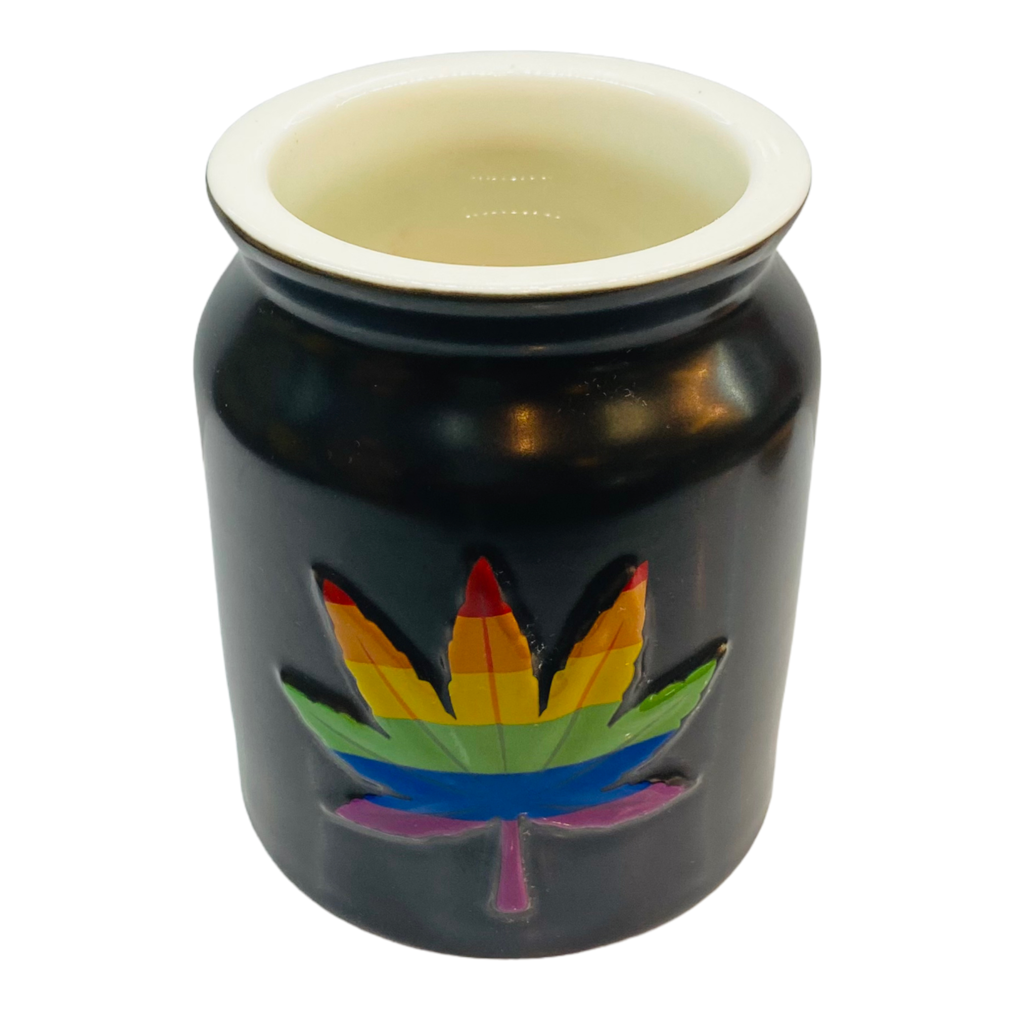 cute Rainbow Weed Leaf Cork Top Jar