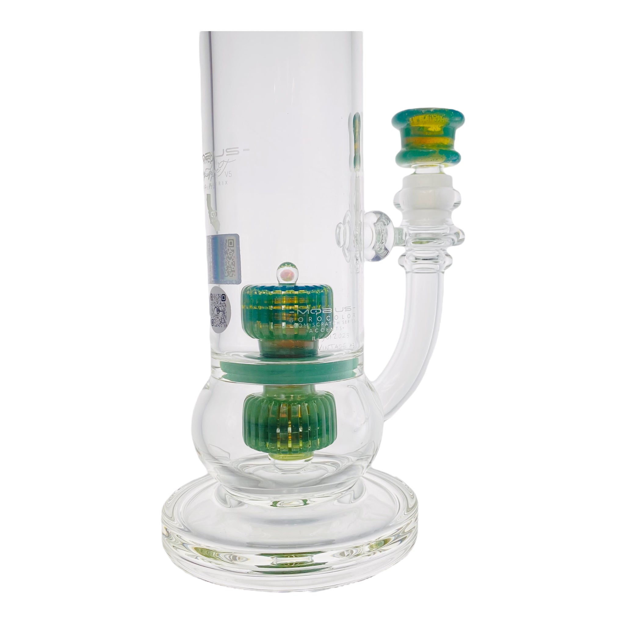 Circle Glass of Mobius Glass Custom 65T With Double Stereo Matrix Percs. Custom Mobius Glass Accent #3 With Opal