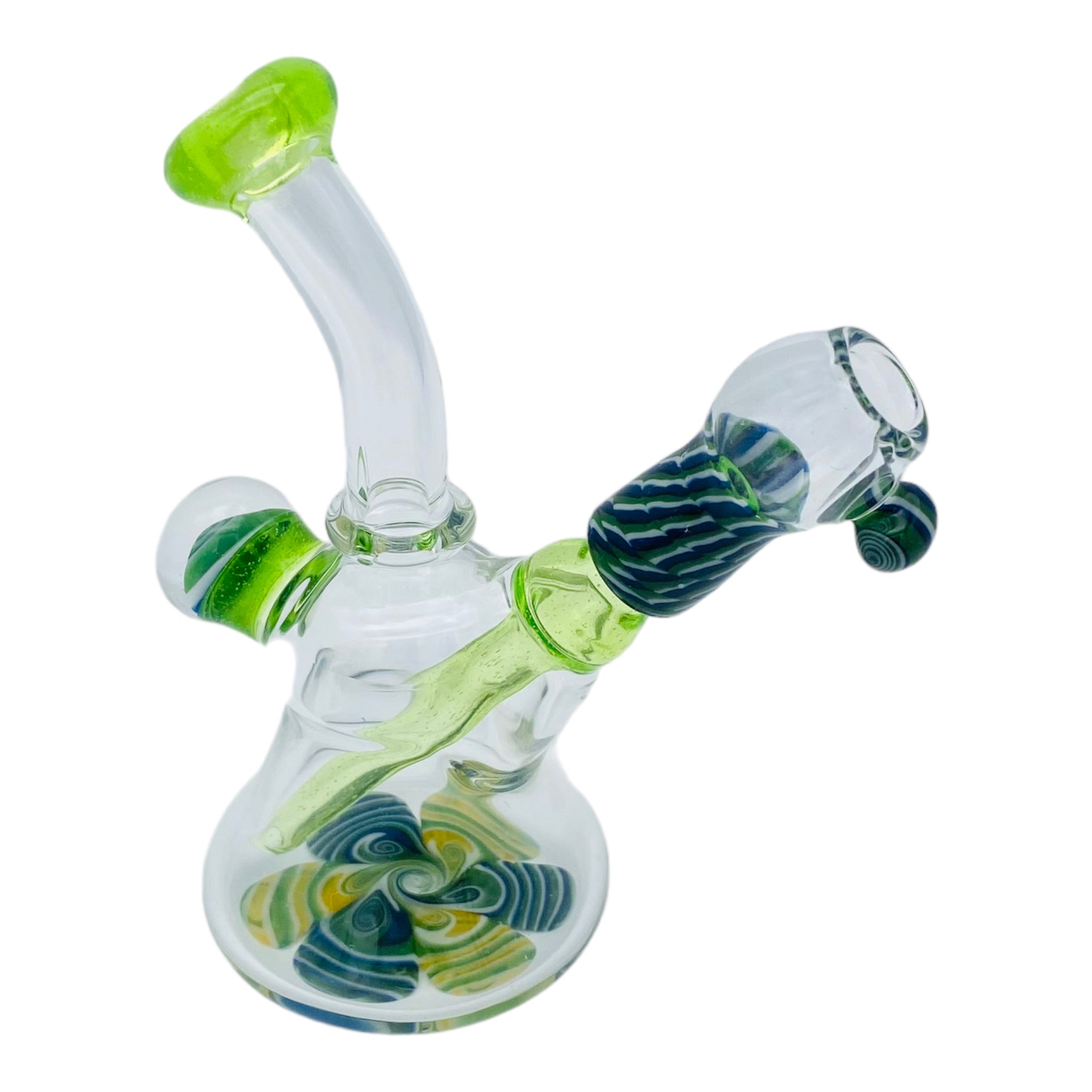 E Box Glass - Mini Glass Dab Rig With Sublime Green Fixed 10mm Fitting
