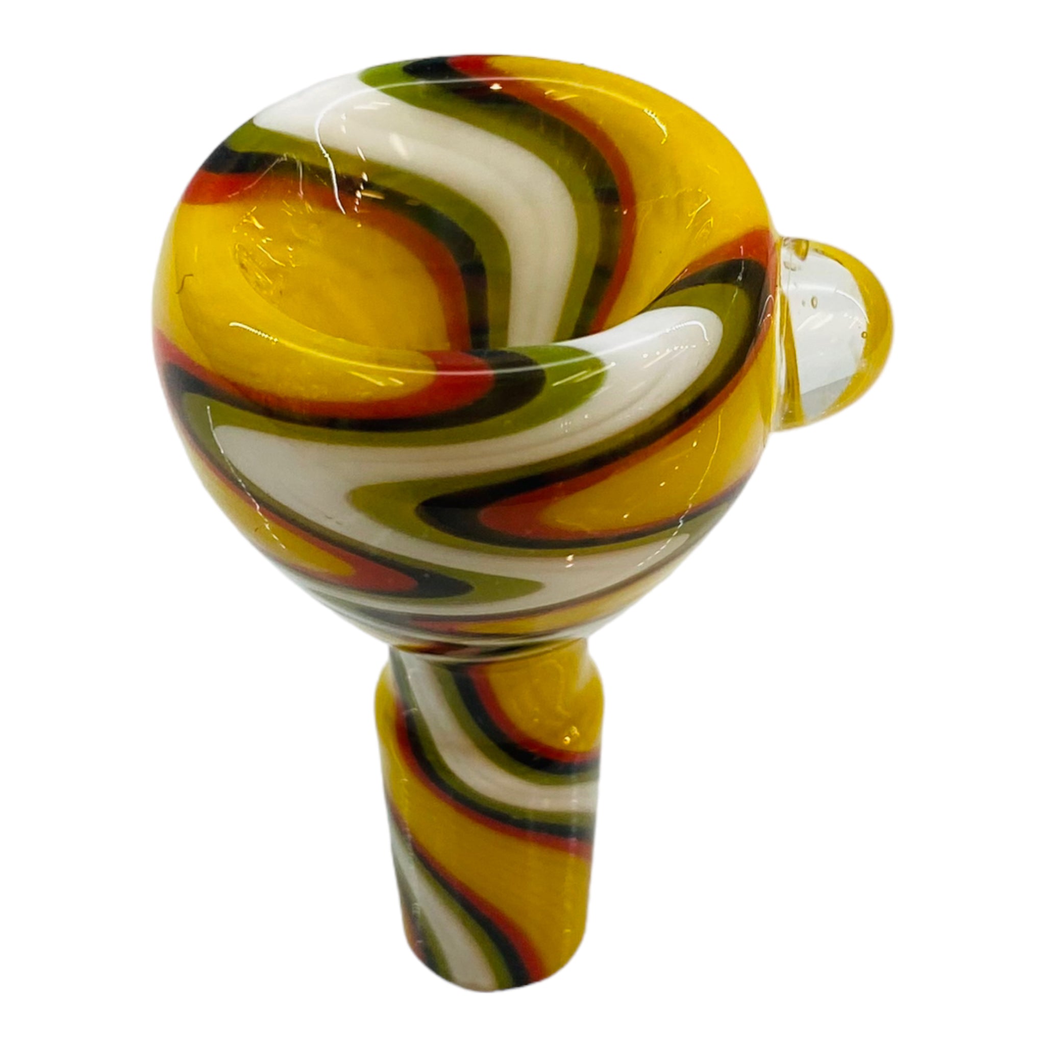 14mm Flower Bowl - Full Color Twist - Groovy Rasta Wig Wag