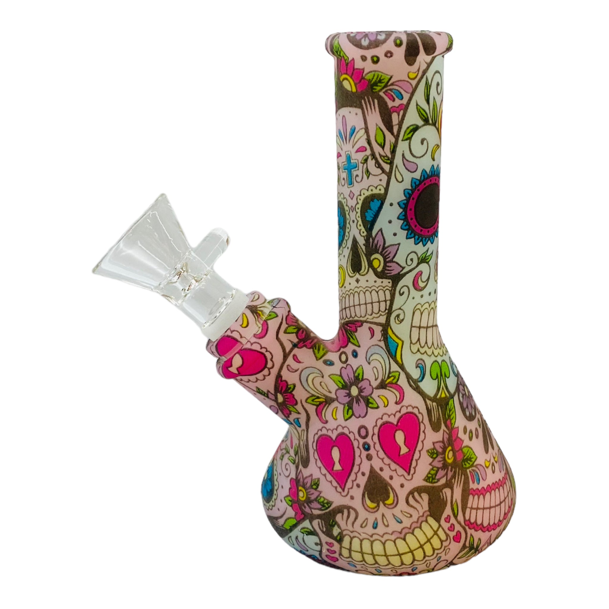 5 Inch Mini Silicone Bong With Dia De Los Muertos Or Day Of The Dead