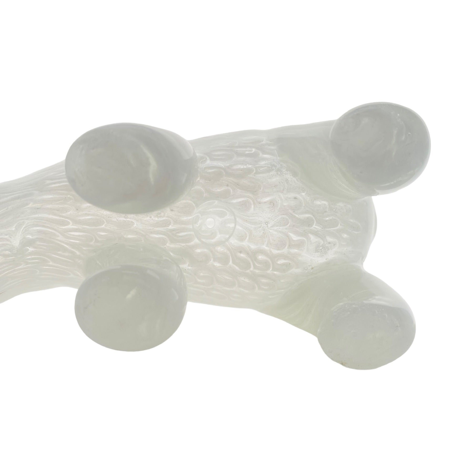 Handmade Glass Polar Bear Dry Hand Pipe Made By Daniels Glass Art