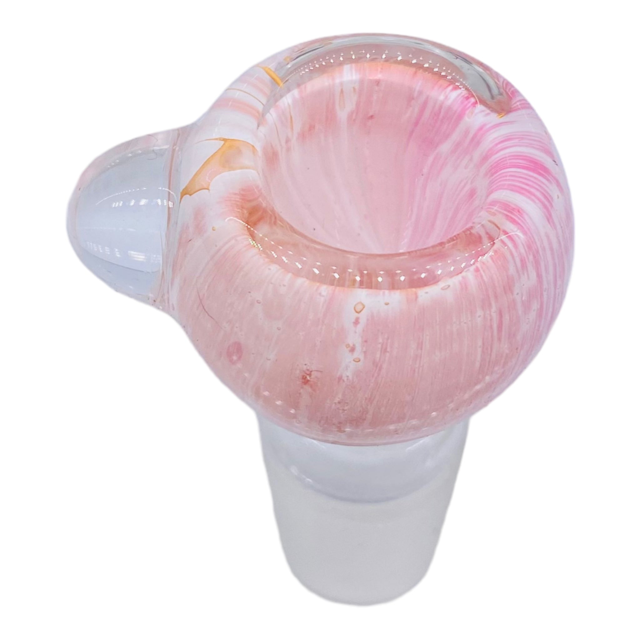 18mm Flower Bowl - Pink And White Basic Bubble Bong Bowl Piece