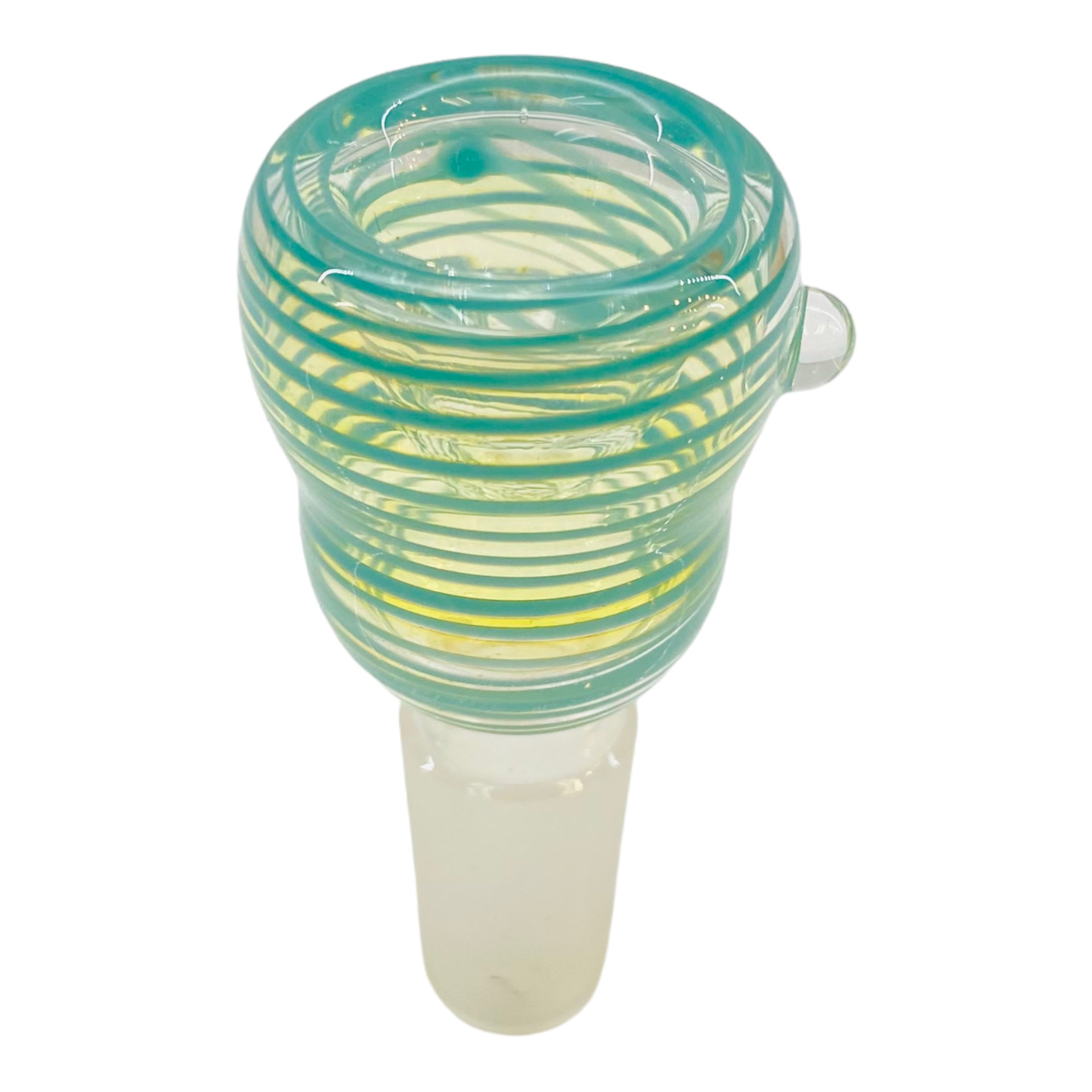 14mm Flower Bowl - Tall Color Bubble Twist Bong Bowl - Baby Blue