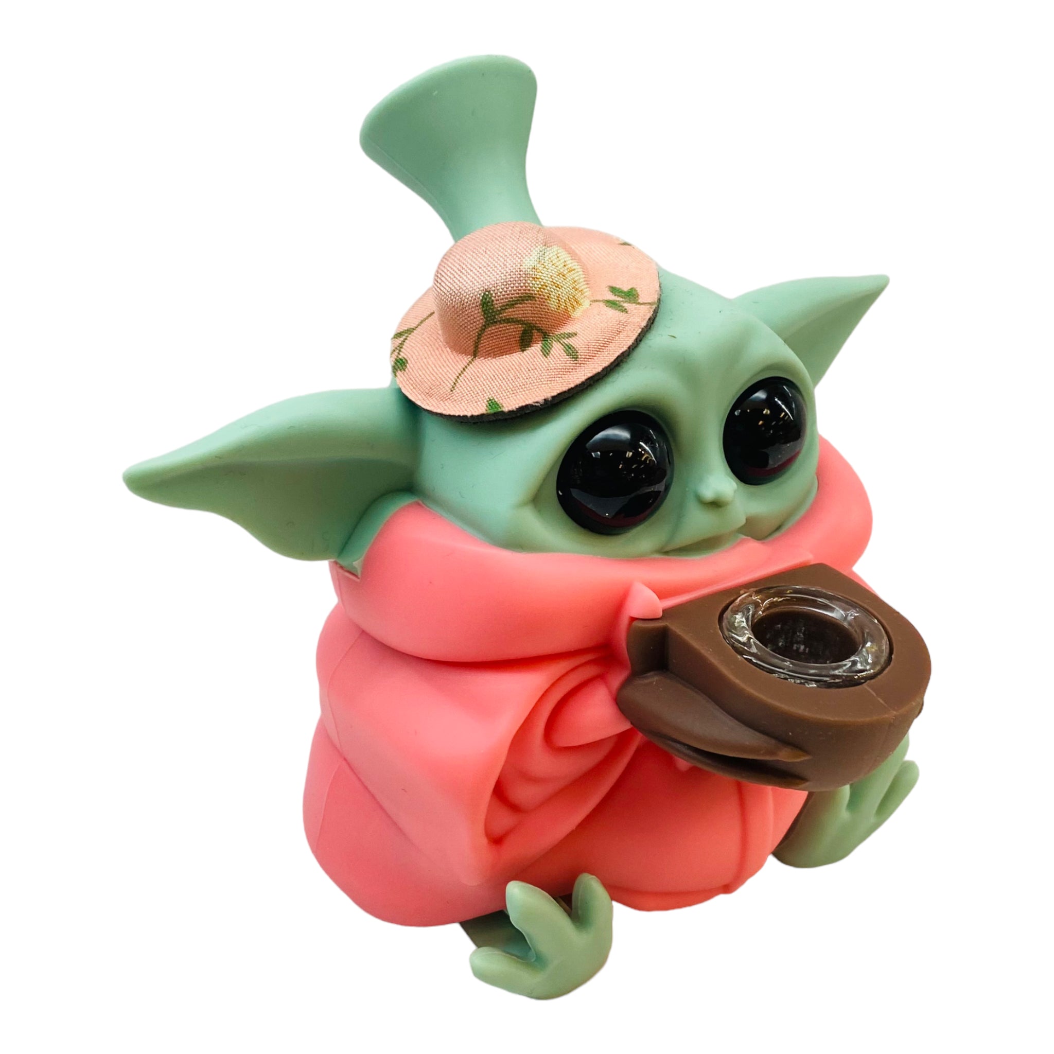 pink Girly Baby Yoda Silicone Bong Or Dry Pipe