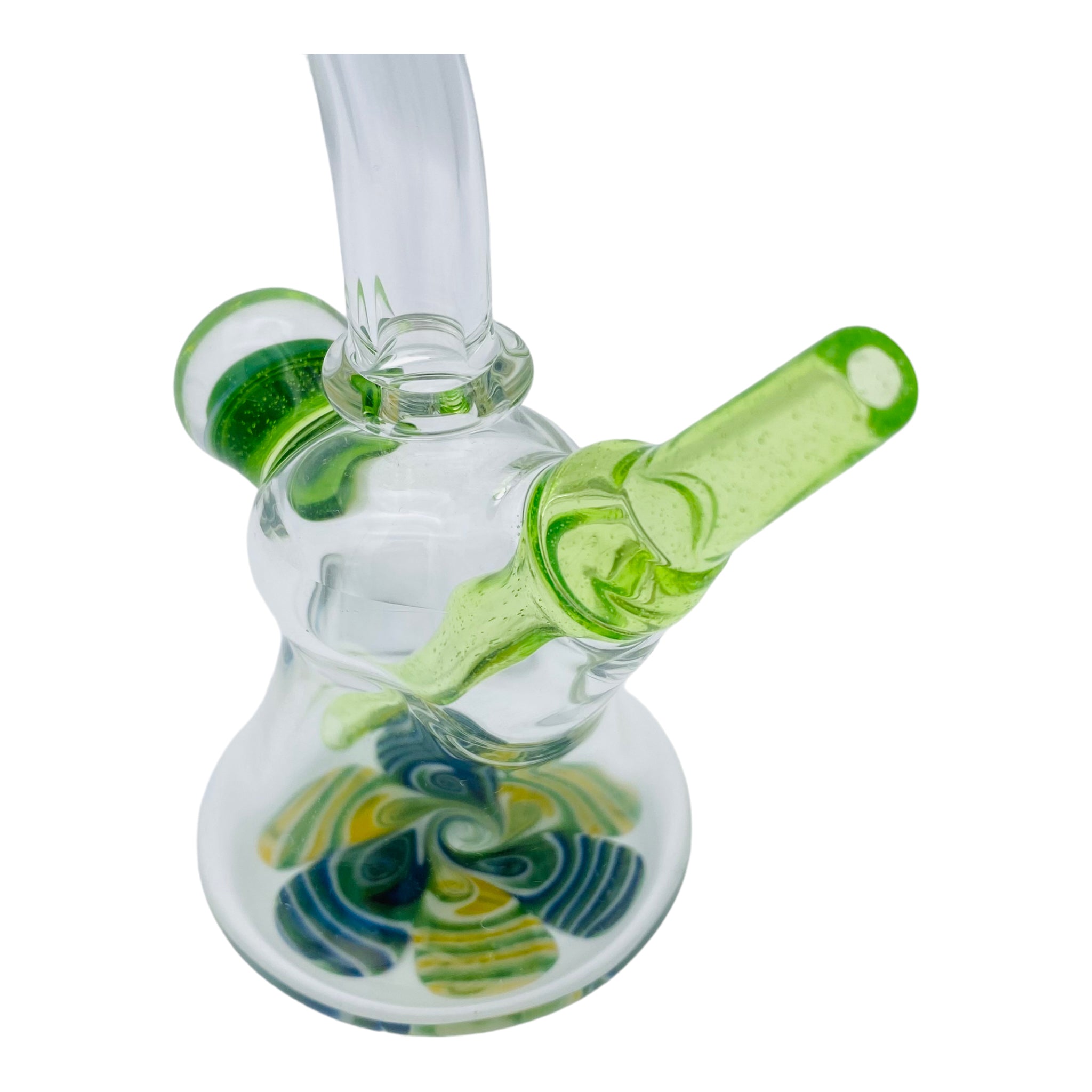 E Box Glass - Mini Glass Dab Rig With Sublime Green Fixed 10mm Fitting