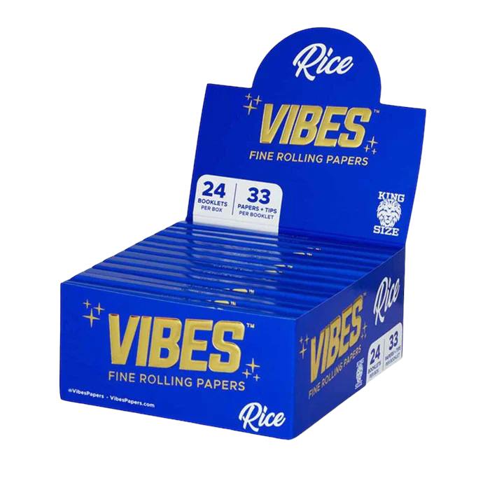 VIBES - BOX Of Rice King Size Papers And Tips - 24 Pack Box