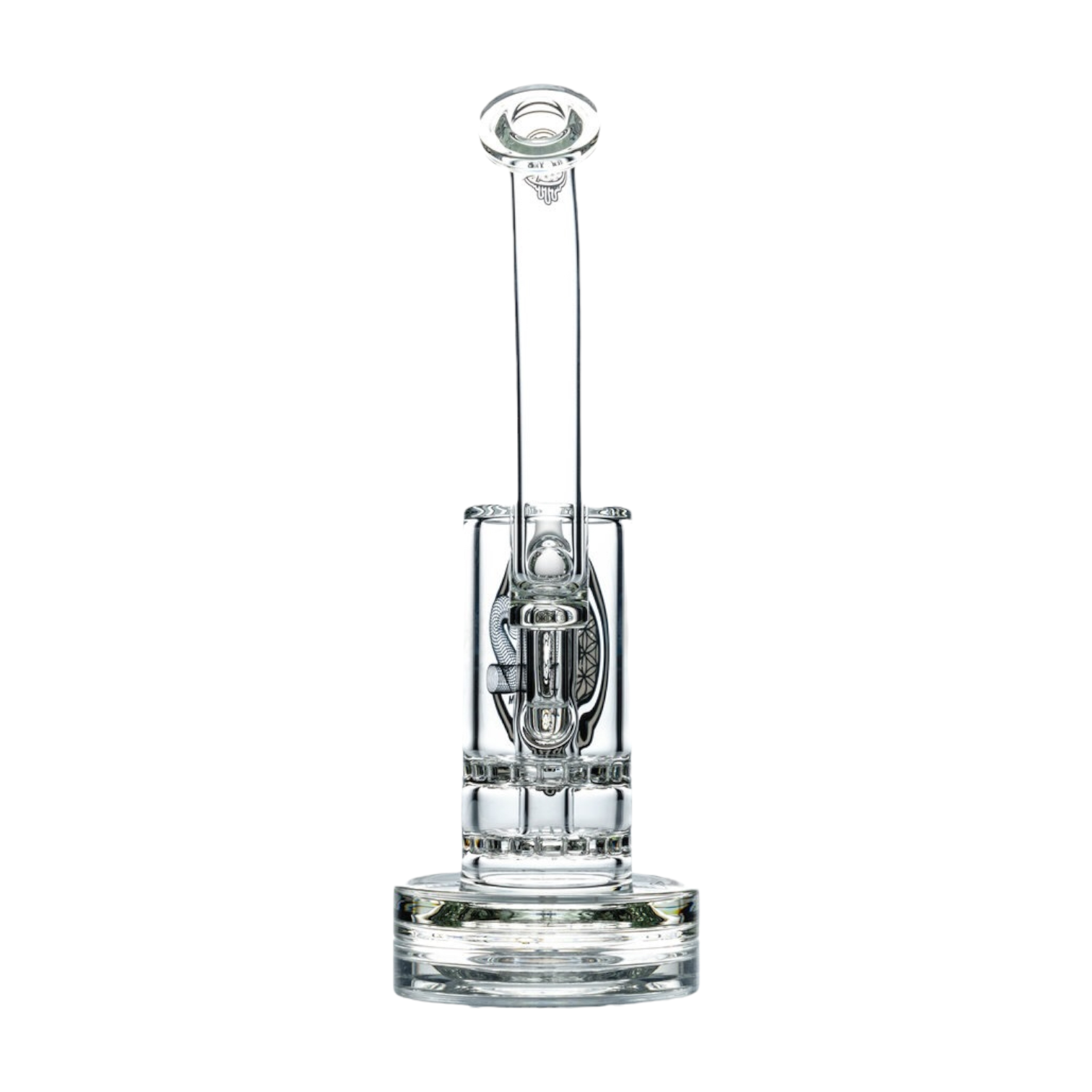 Double Perc Clear Bubbler Water Pipe Made By C2 Custom Creations