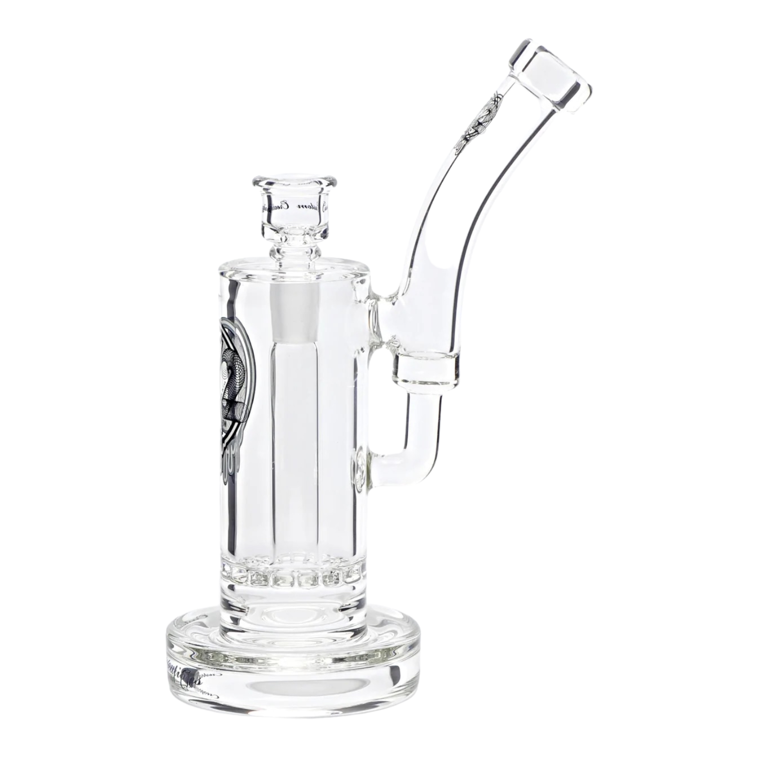 Single Ratchet Perc Tall Clear Bubbler Water Pipe Made By C2 Custom Creations