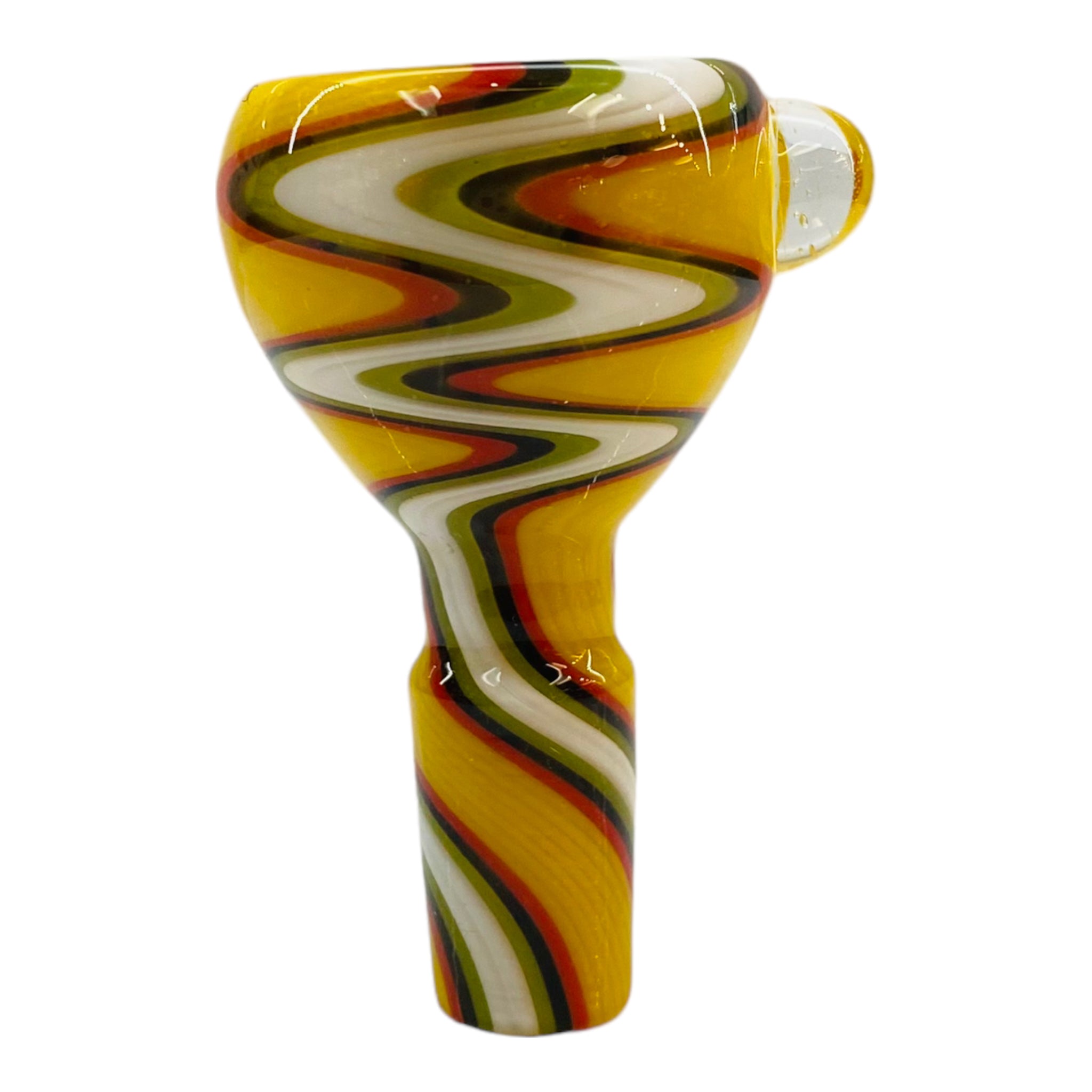 14mm Flower Bowl - Full Color Twist - Groovy Rasta Wig Wag