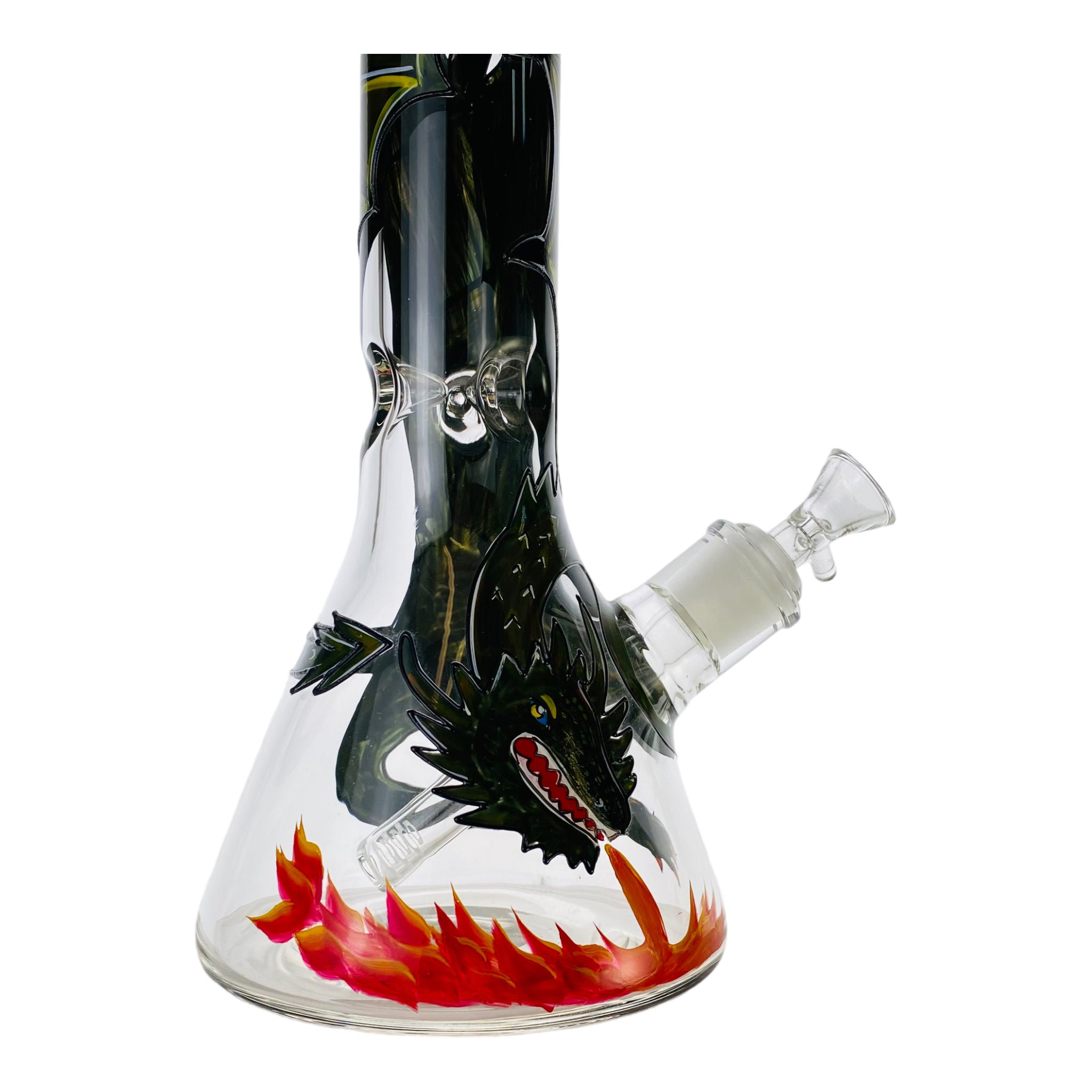 12 Inch Dragon Bong - Large Dragon Breathing Fire - Beaker Bong