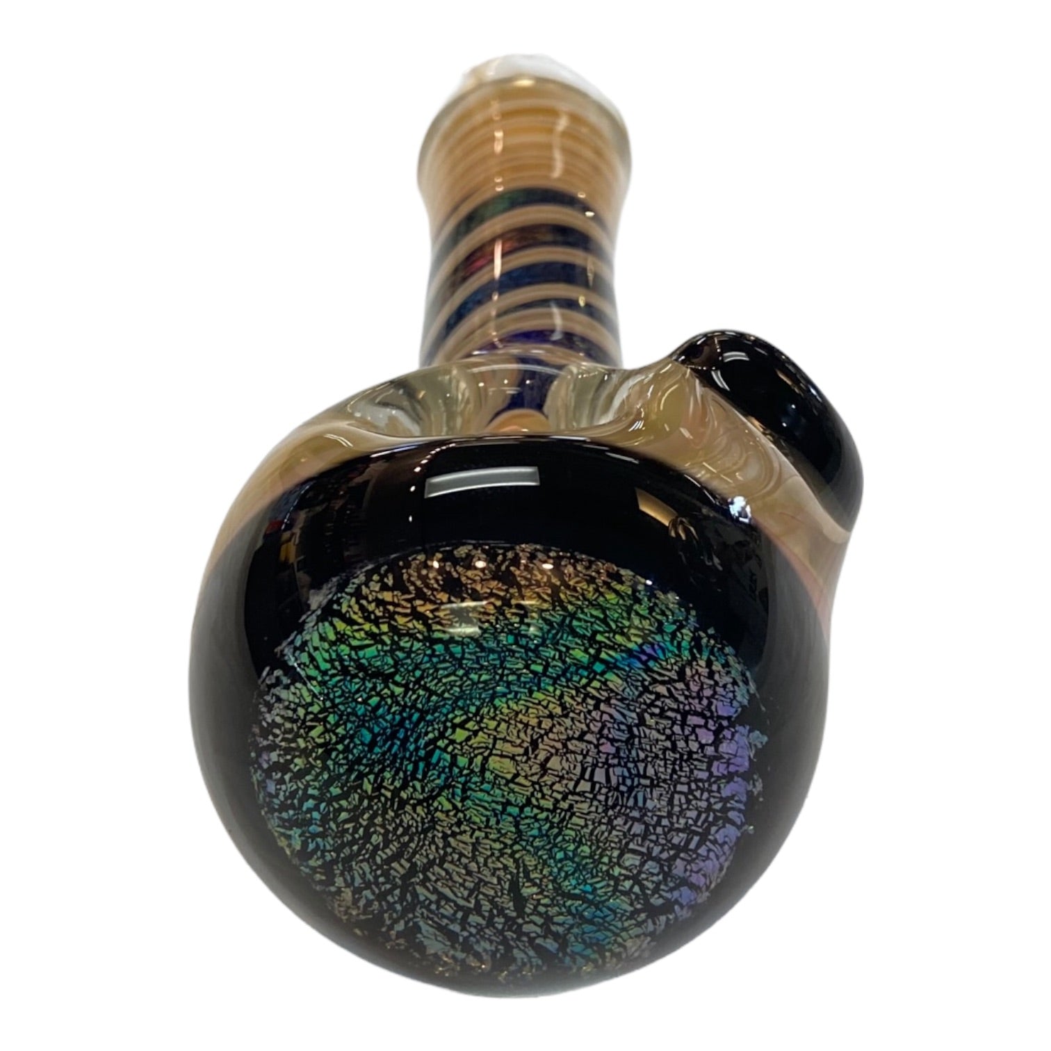 Talent Glass Works - Fume And Color Coil With Large Dichro End - Glass Hand Pipe