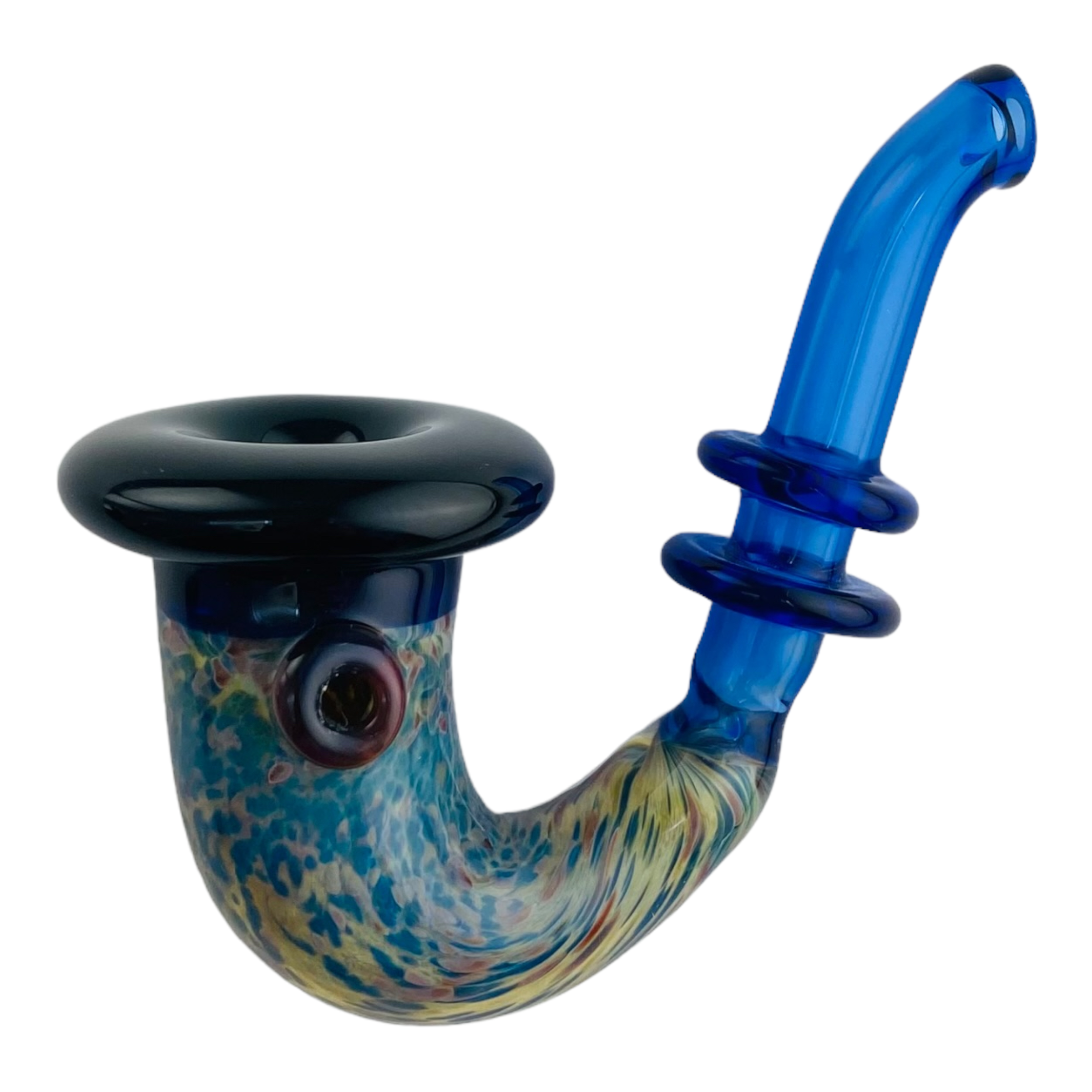 Xen Art Glass - Blue With Mystic Frit Glass Sherlock