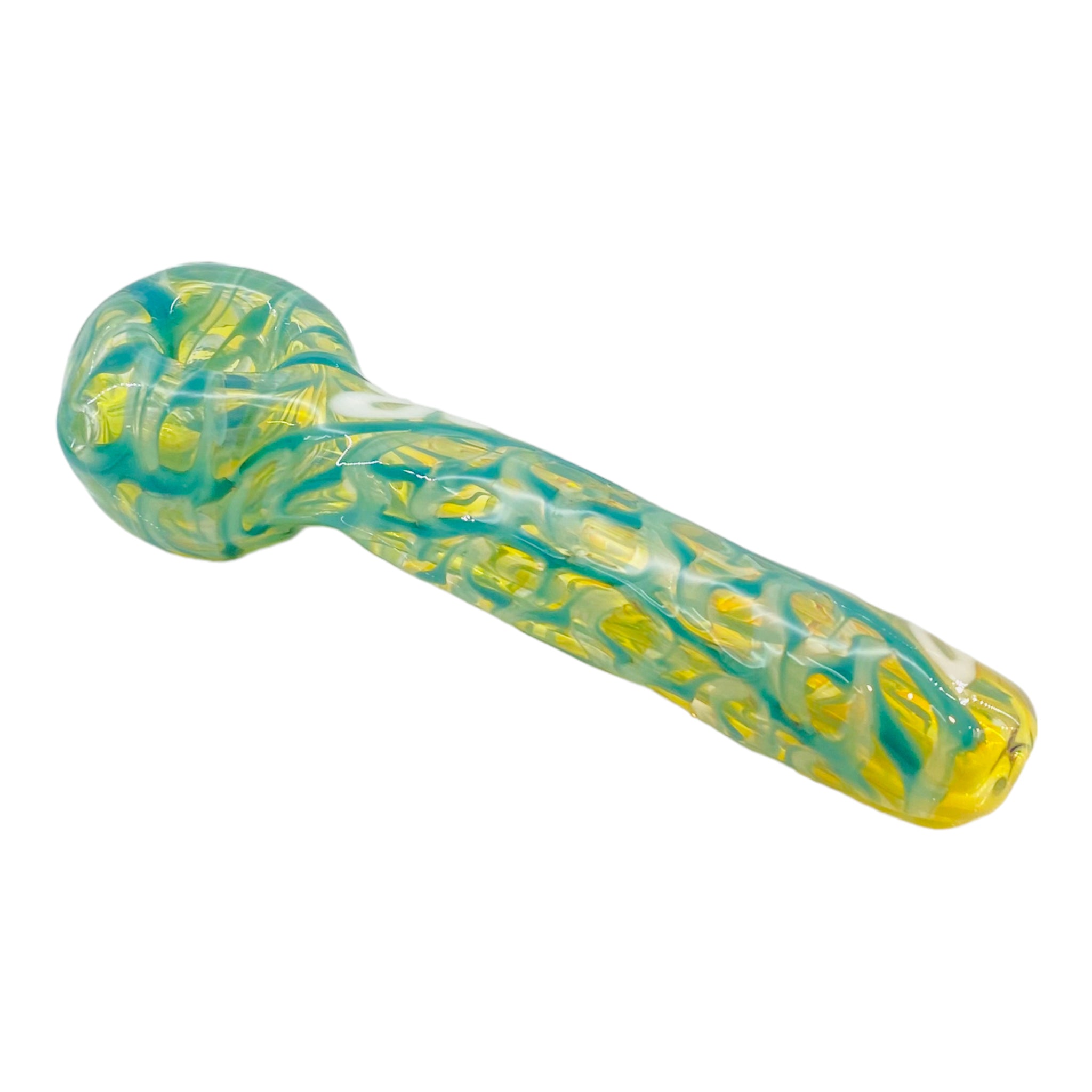 Light Blue Glass Hand Pipe With Pornstar On Side