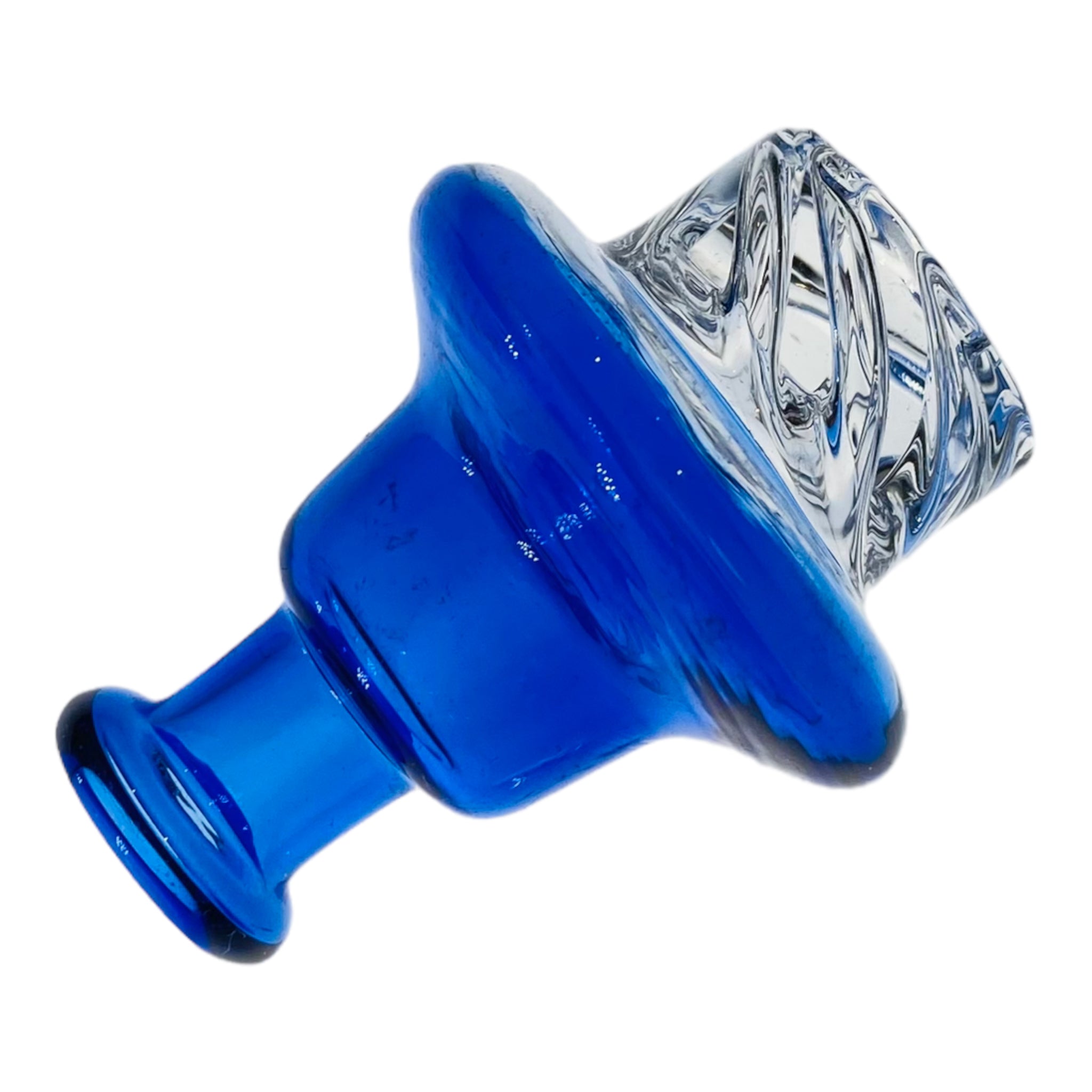 Cobalt Blue Glass Spinner Carb Cap With Directional Airflow