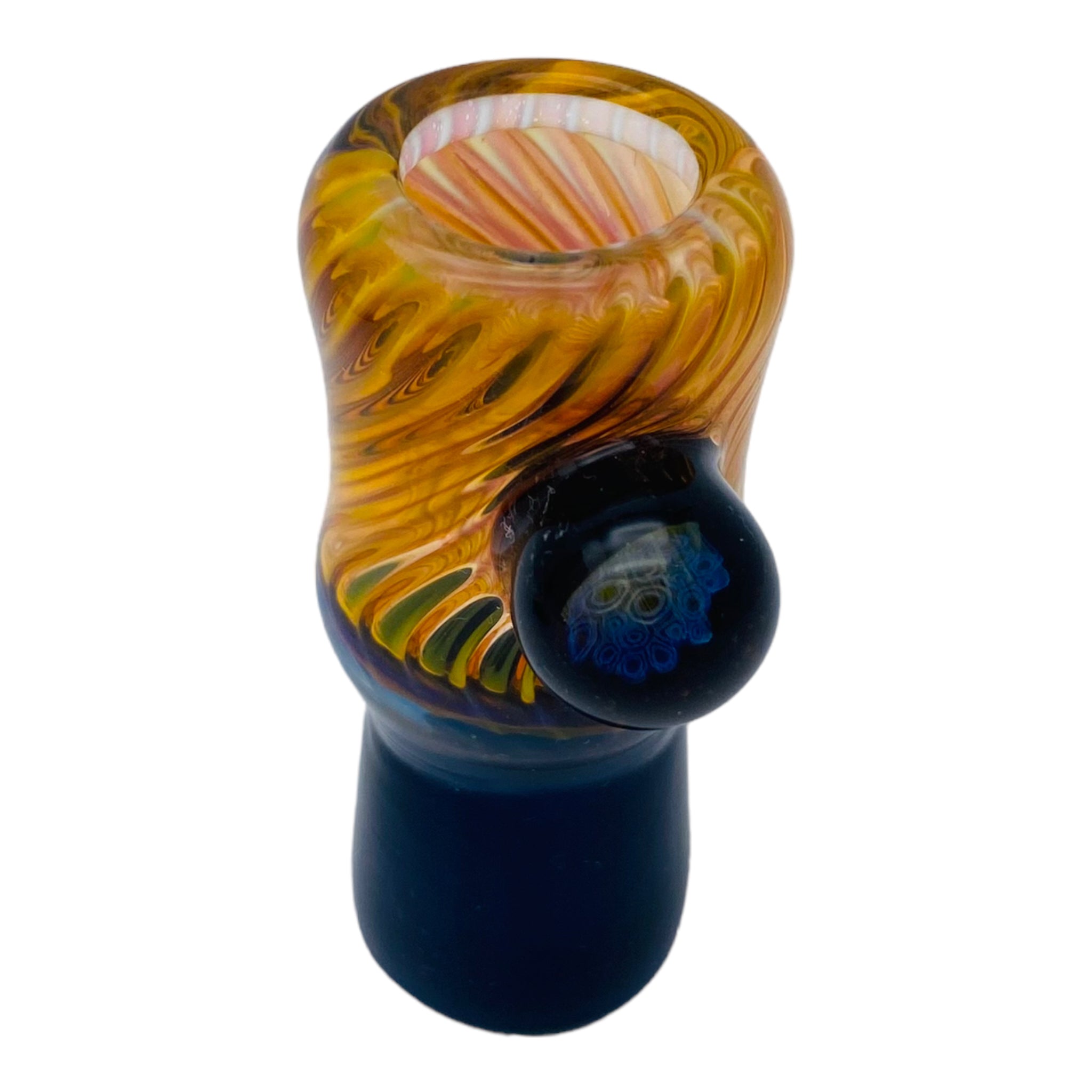 Seth B Glass - Pink Gold Fume Twist And Blue Stardust Mini Tube Dab Rig