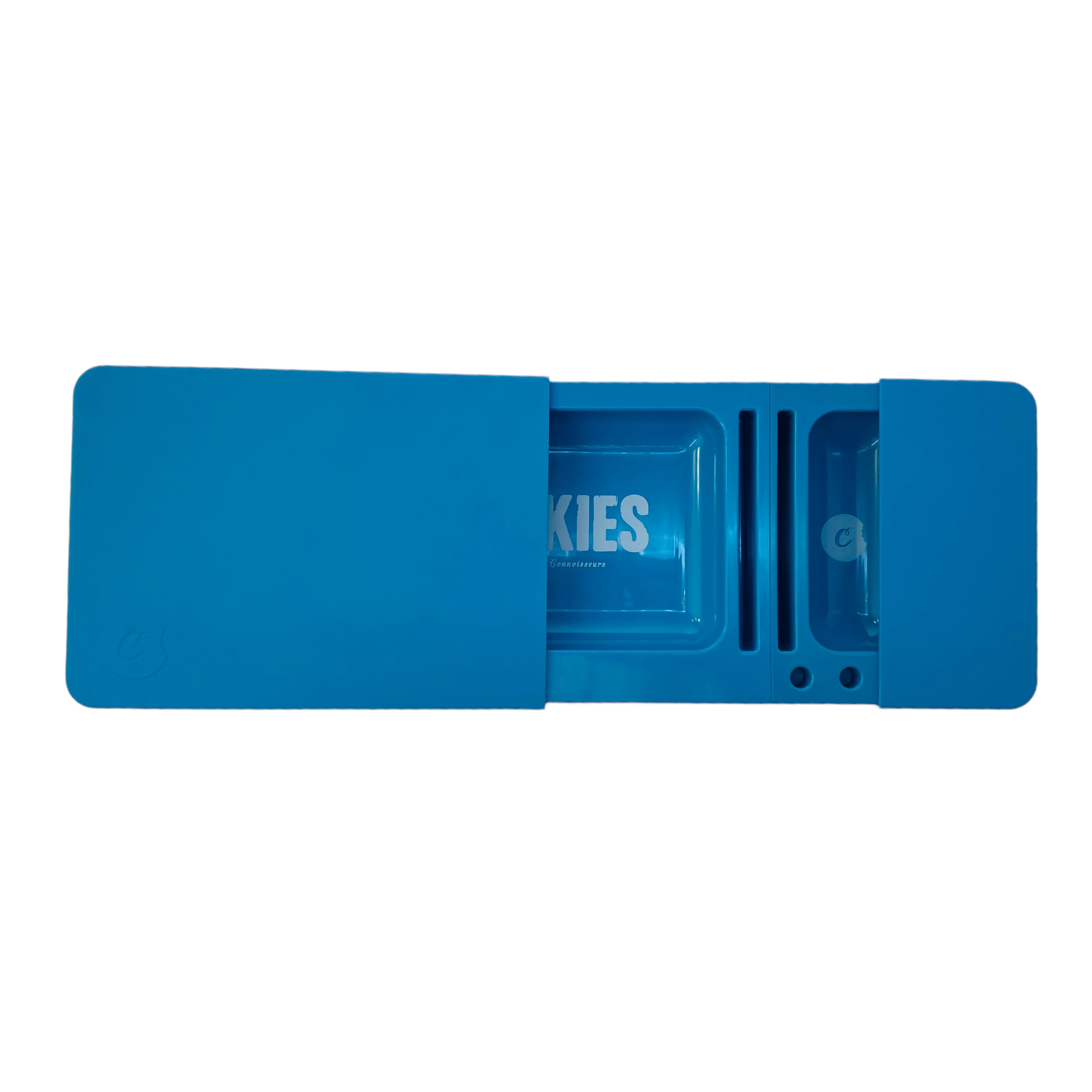 Cookies Blue Rolling Tray With Sliding Lid