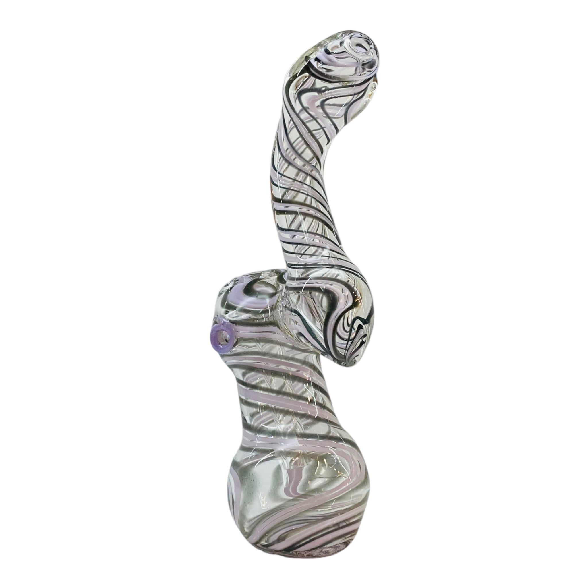 girly Pink And Black Swirl Stand Up Glass Water Bubbler