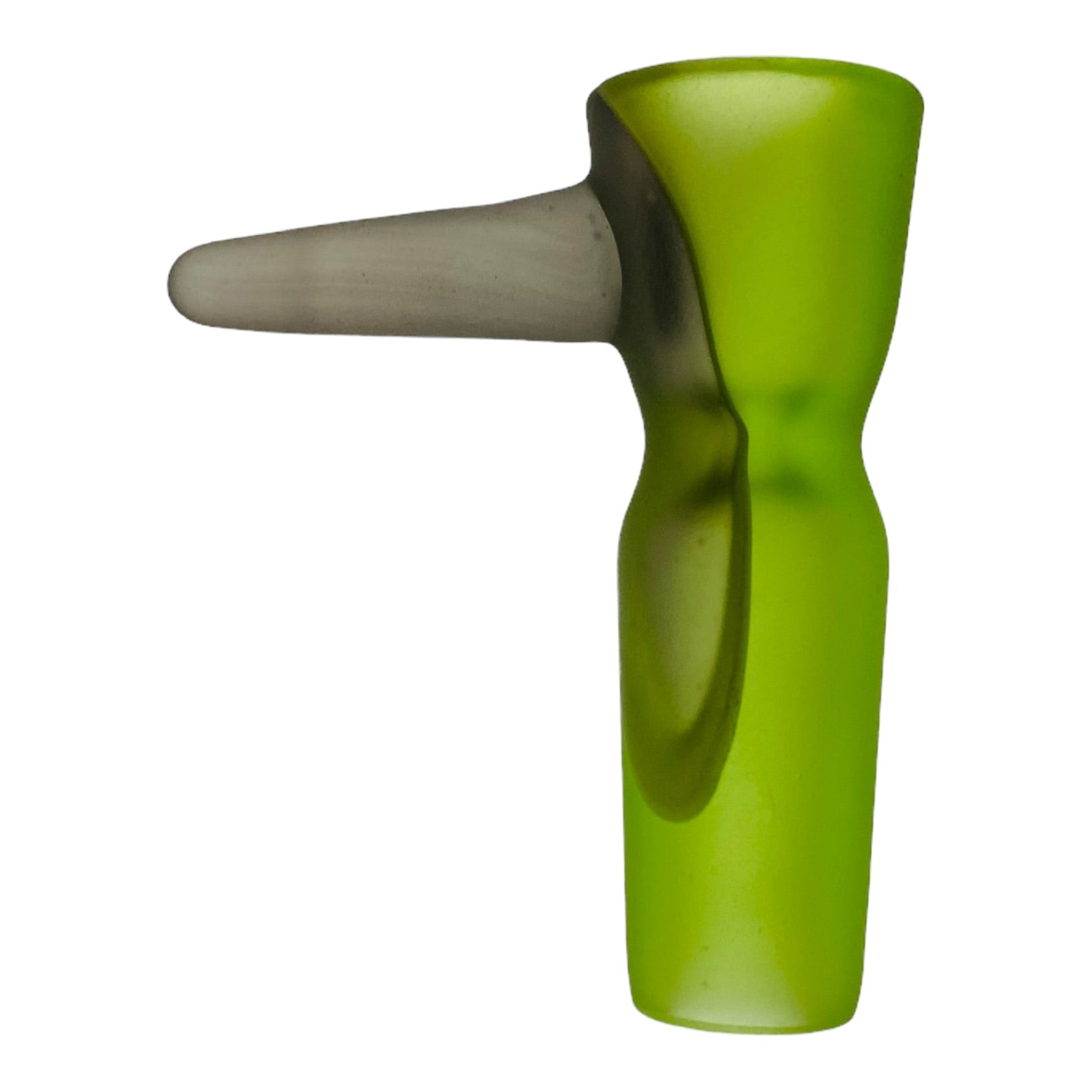 Optera Glass - Sandblasted Green With Gray Handle - 14mm Bowl Piece