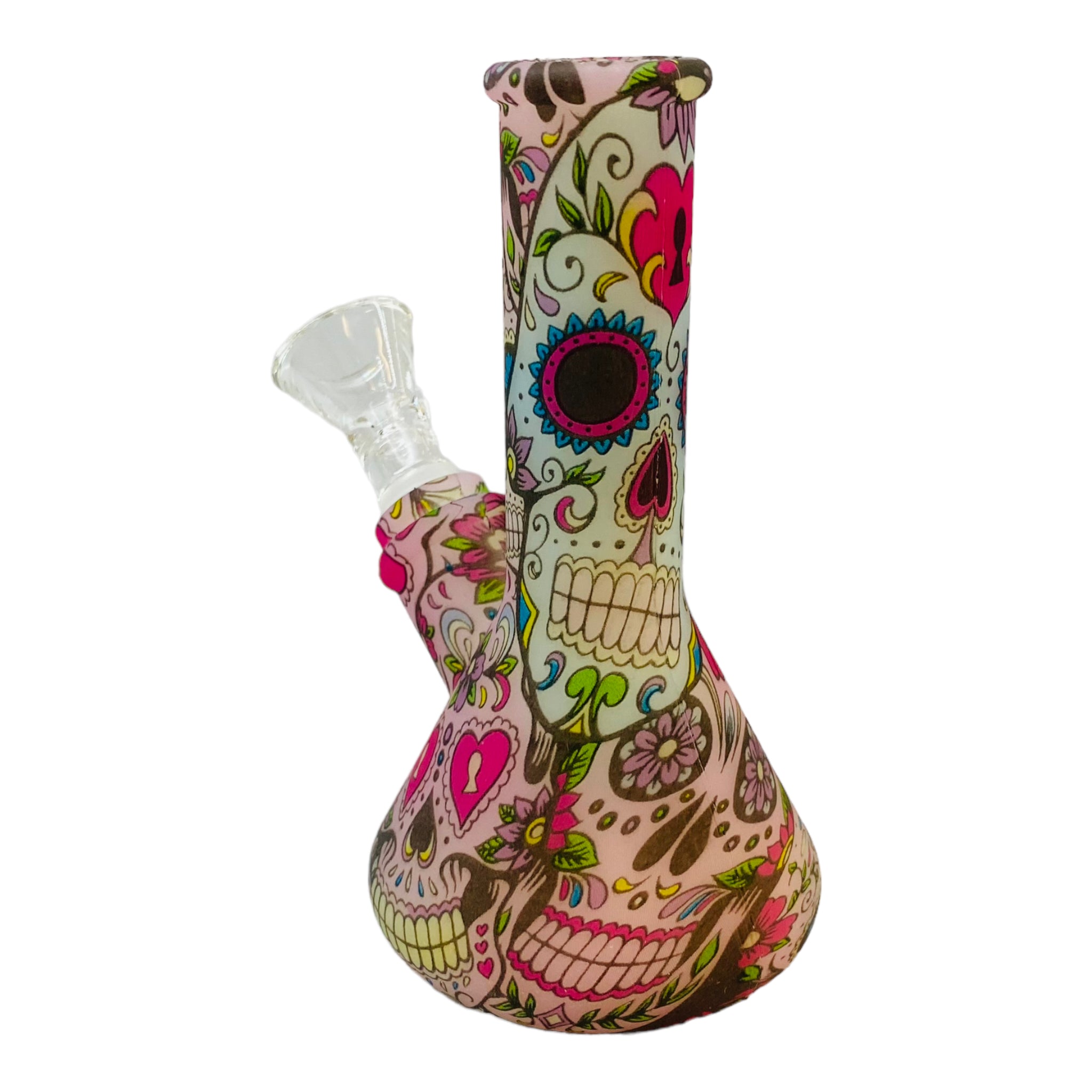 cute 5 Inch Mini Silicone Bong With Dia De Los Muertos Or Day Of The Dead