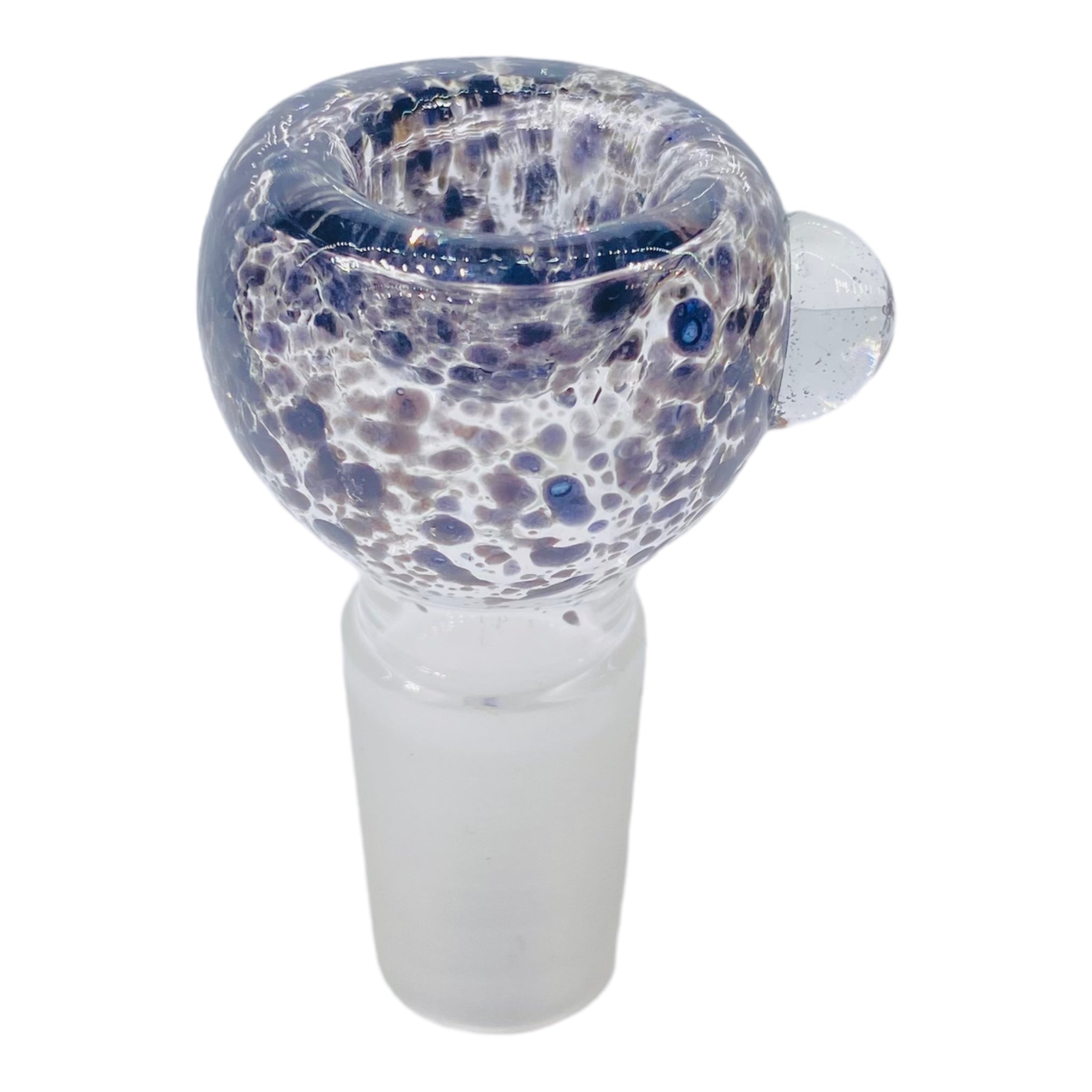 18mm Flower Bowl - Black Splatter Basic Bubble Bong Bowl Piece