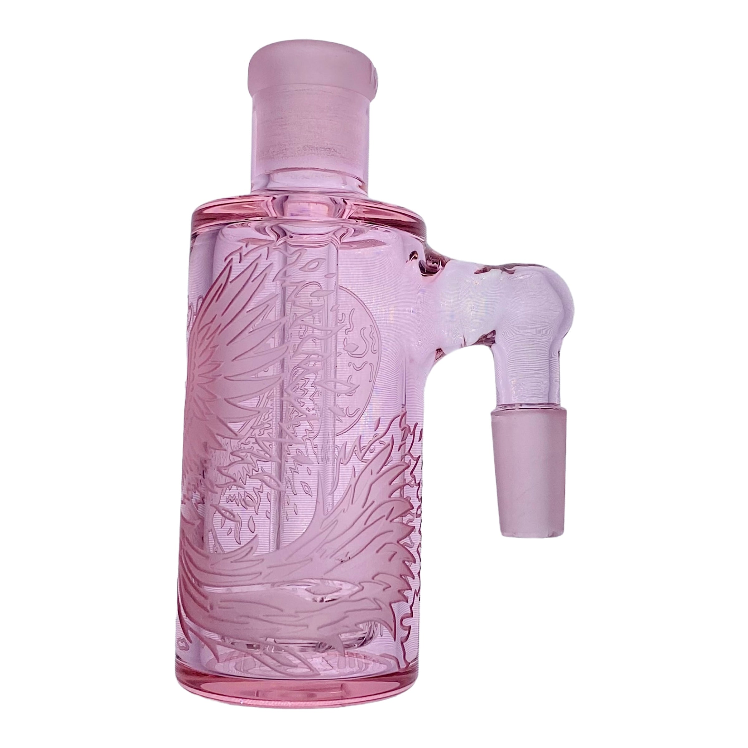Wilkyway Glass - Phoenix Wet Ashcatcher - 90 Degree - Pink